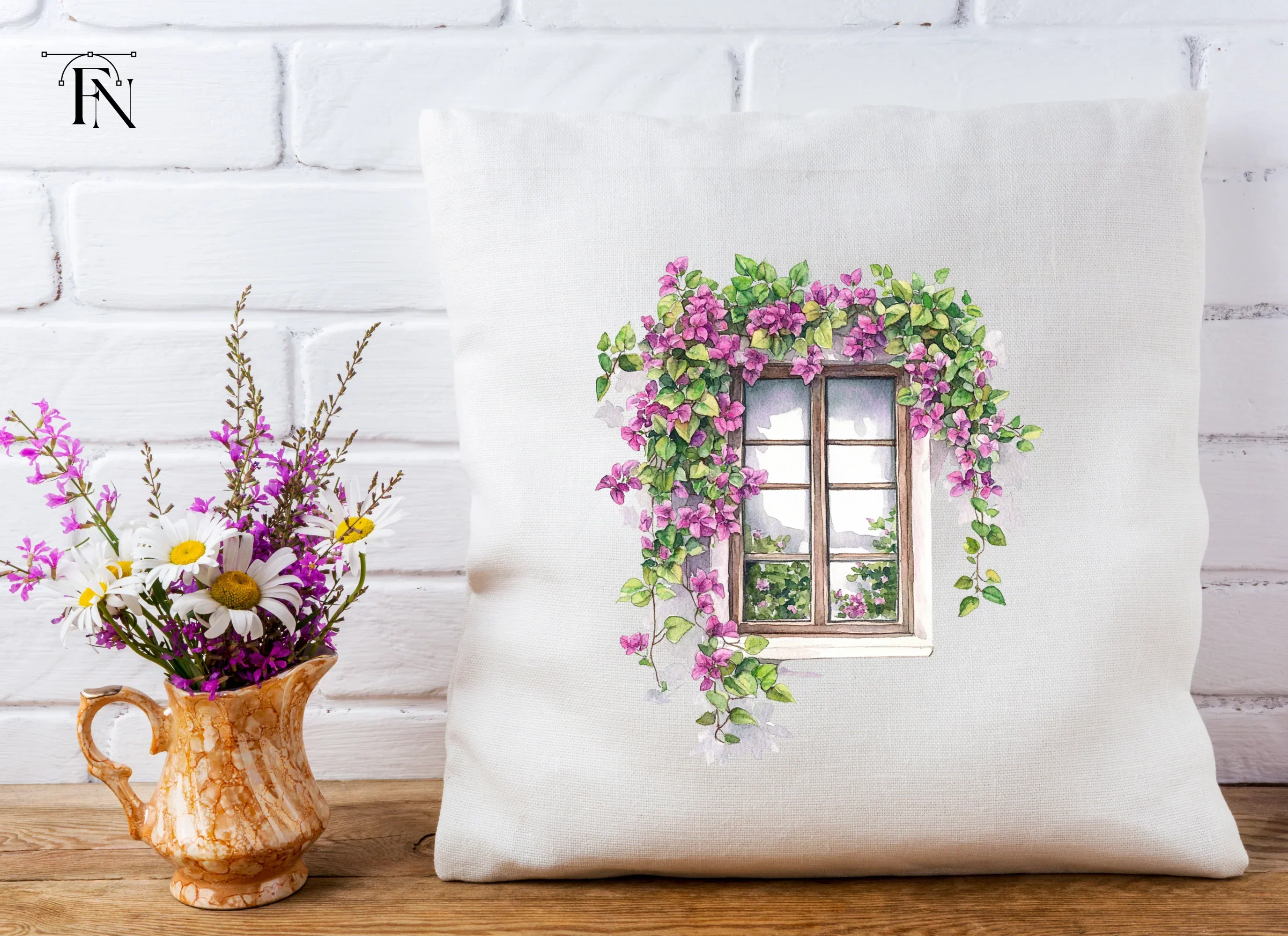 Window with Bougainvillea Clipart Bundle - Image 5