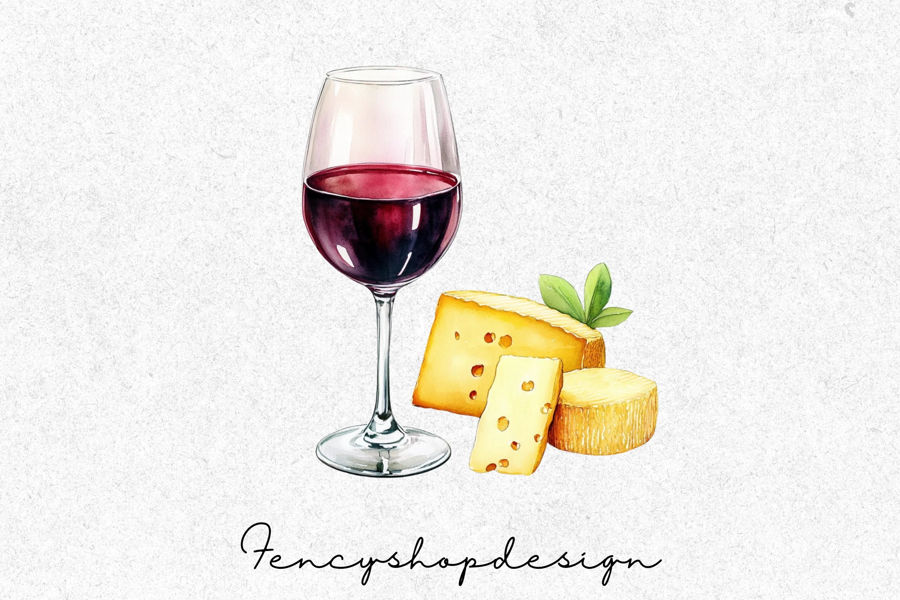 Wine and Cheese Clipart Bundle - Image 7