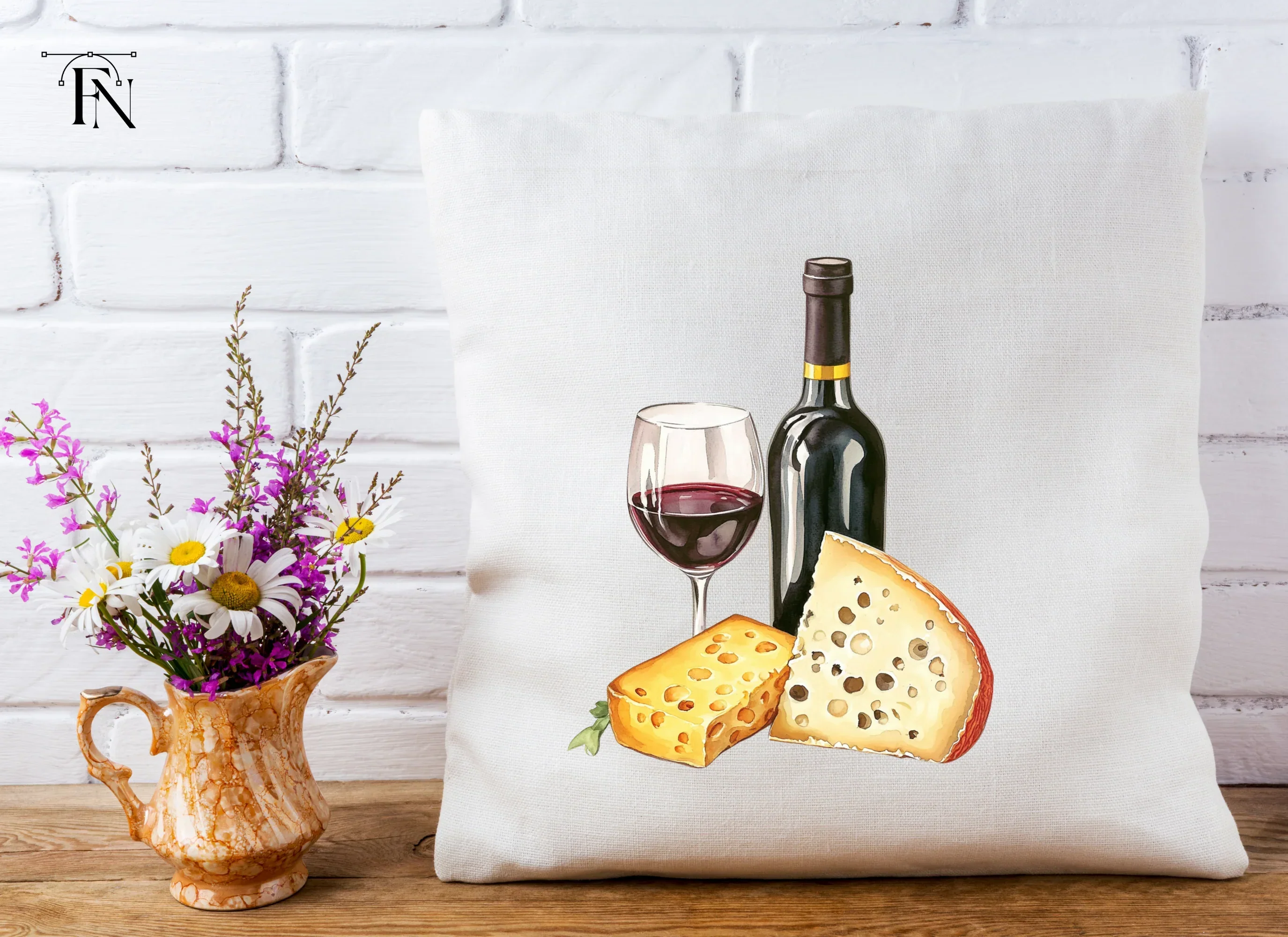Wine and Cheese Pairing Clipart Bundle - Image 4