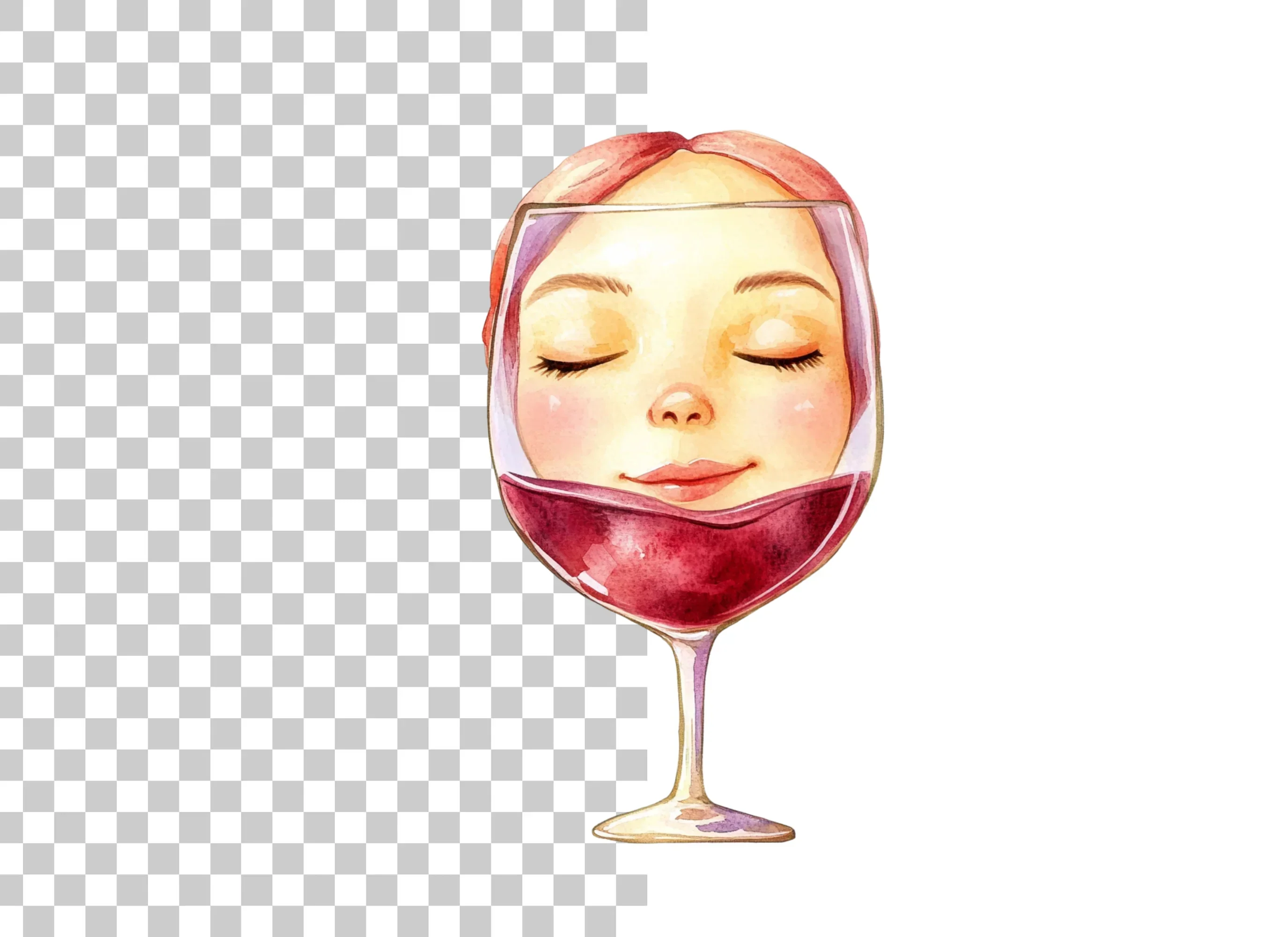 Wine Glass Faces Clipart Bundle - Image 6