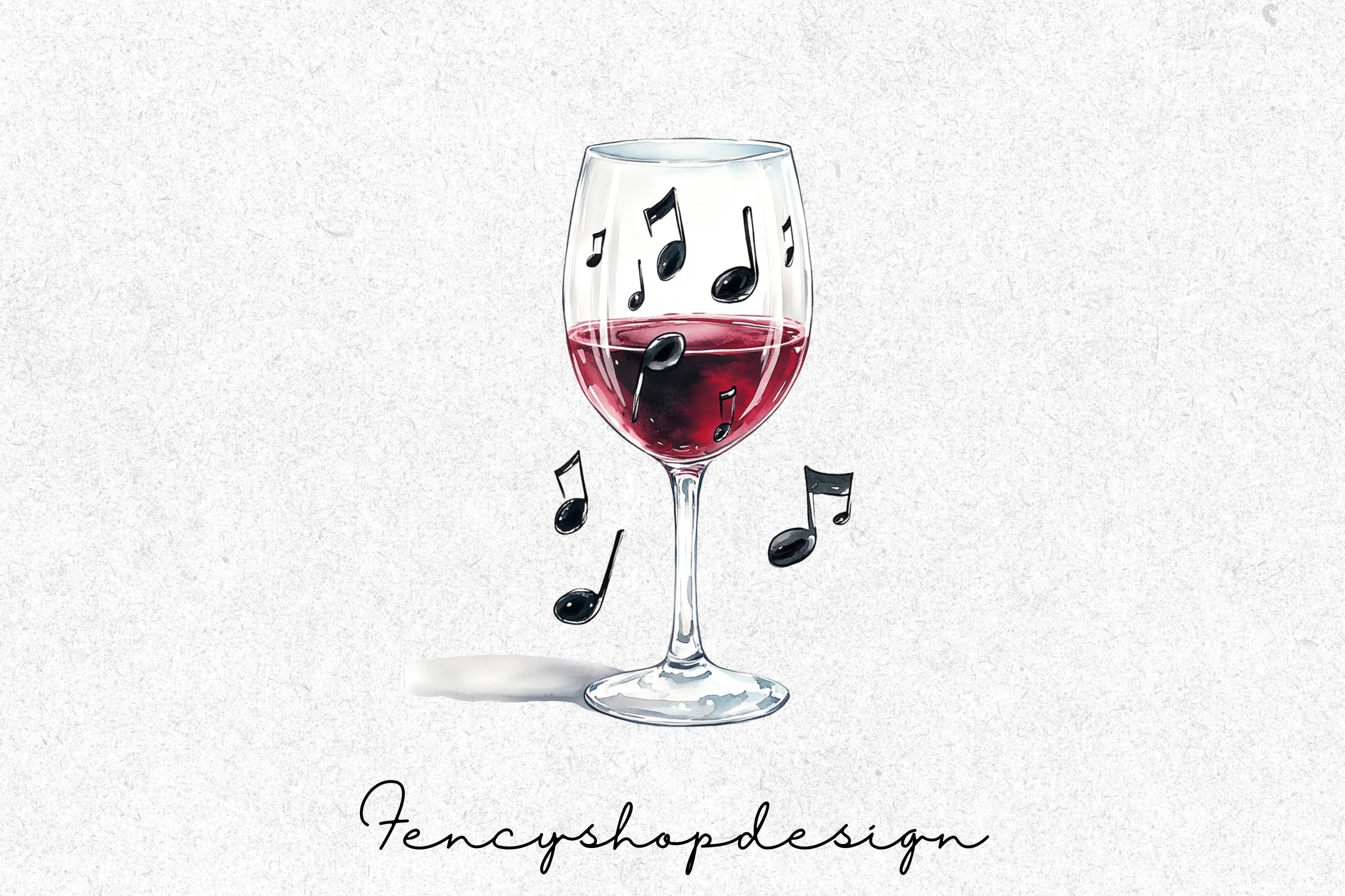 Wine Music Notes Clipart Bundle - Image 3
