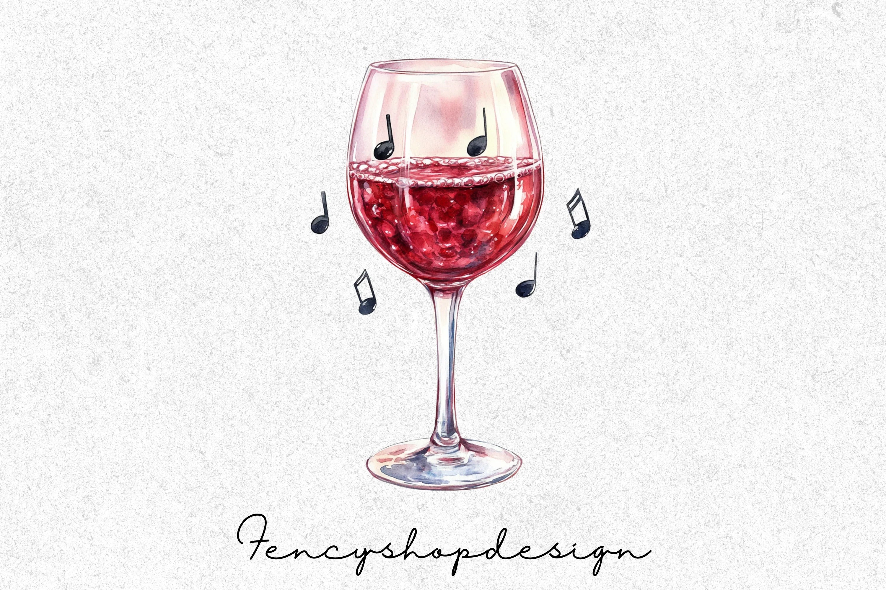 Wine Music Notes Clipart Bundle - Image 4