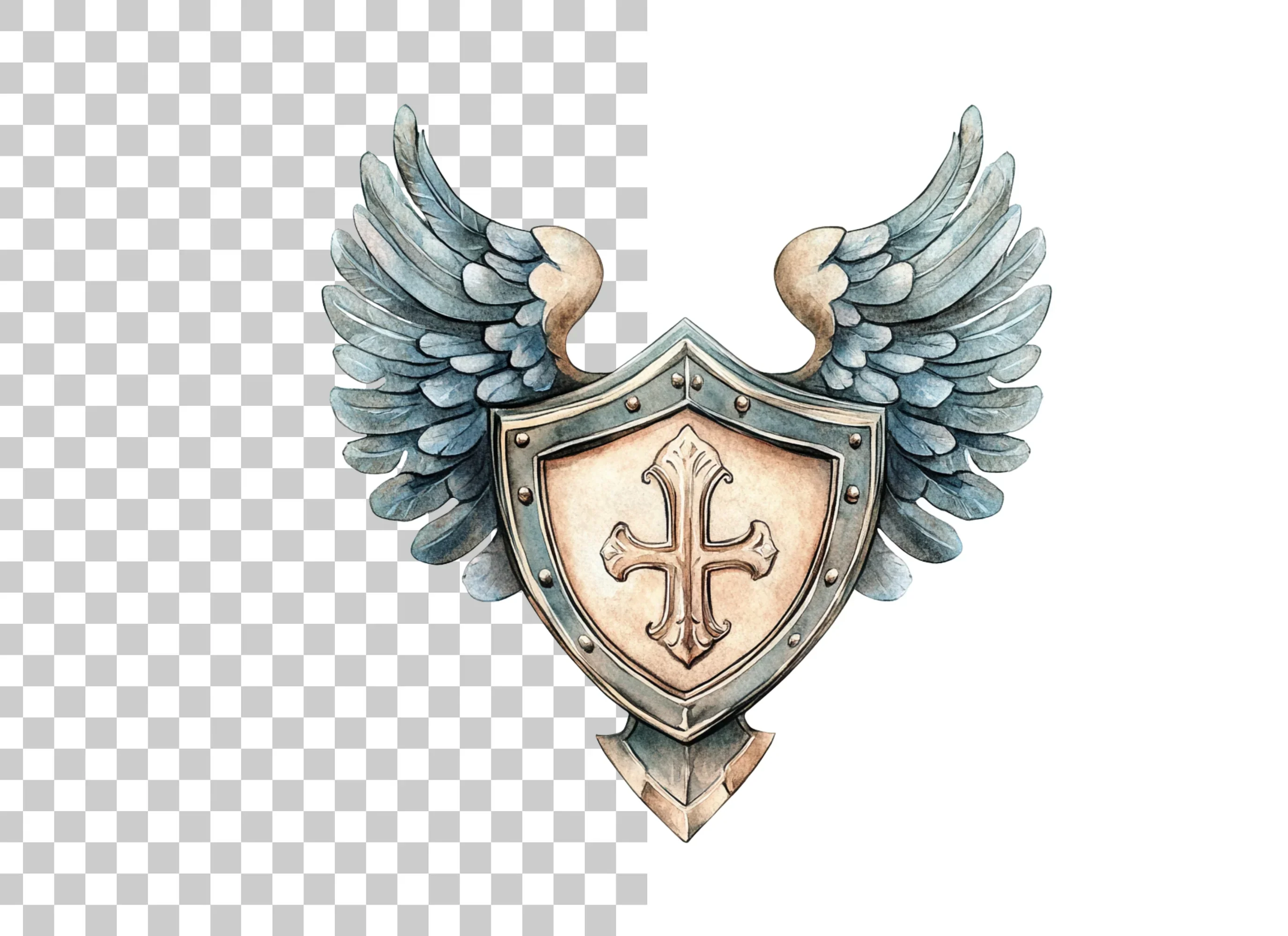 Winged Shield Cross Clipart Bundle - Image 6