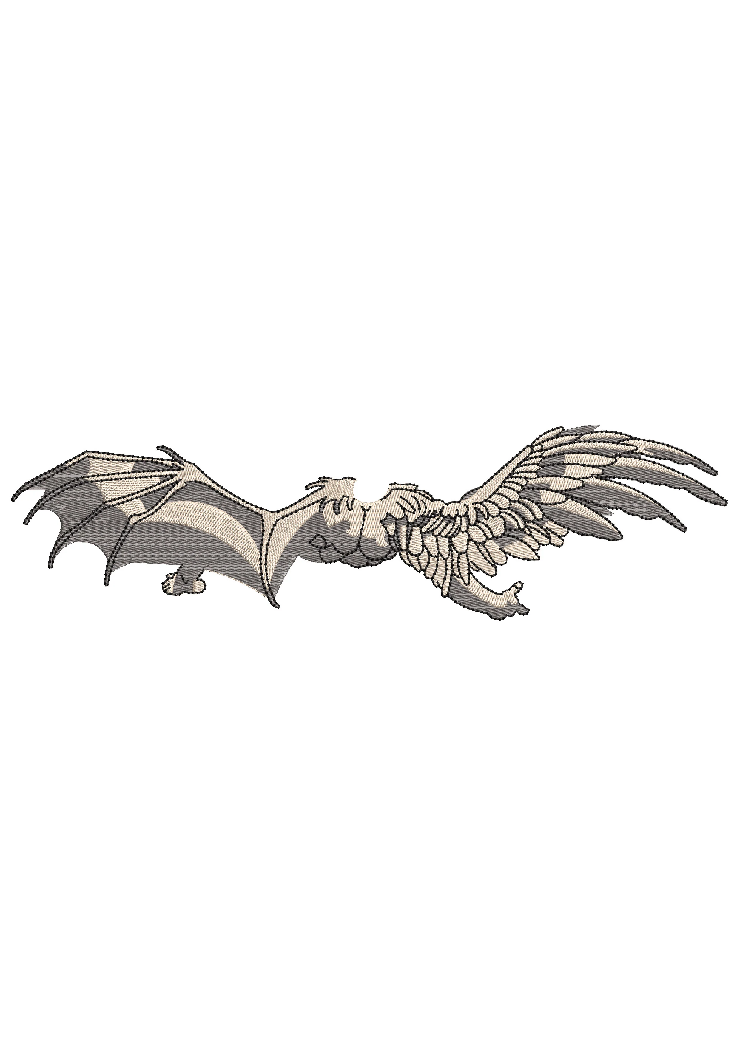 Wings Embroidery Design