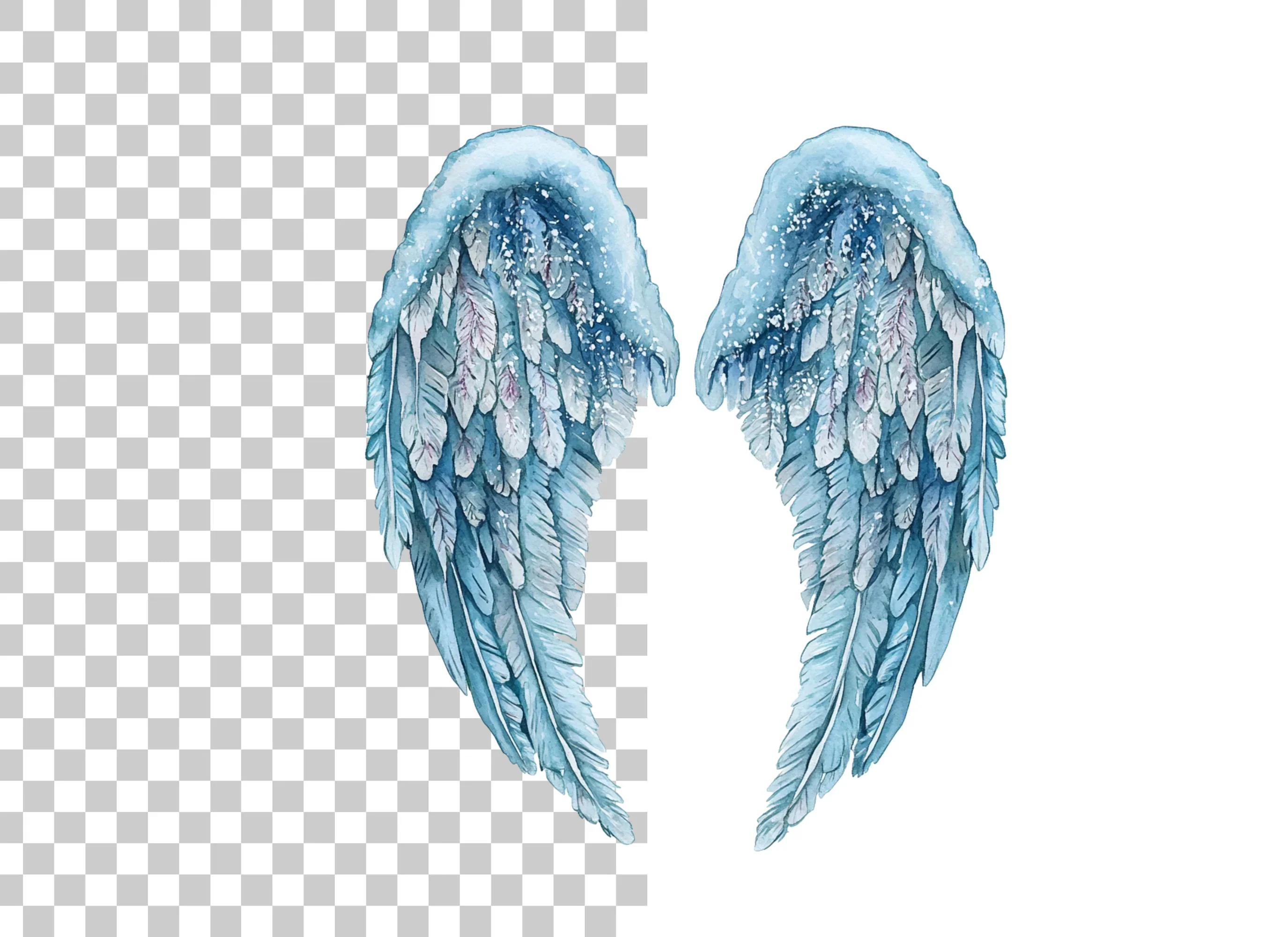 Winter Angel Wings Clipart Bundle - Image 2