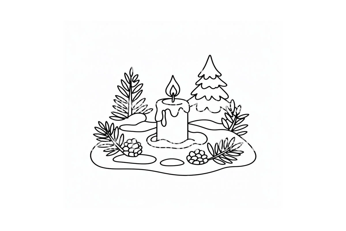 Winter Candle Mitten Coloring Books - Image 3