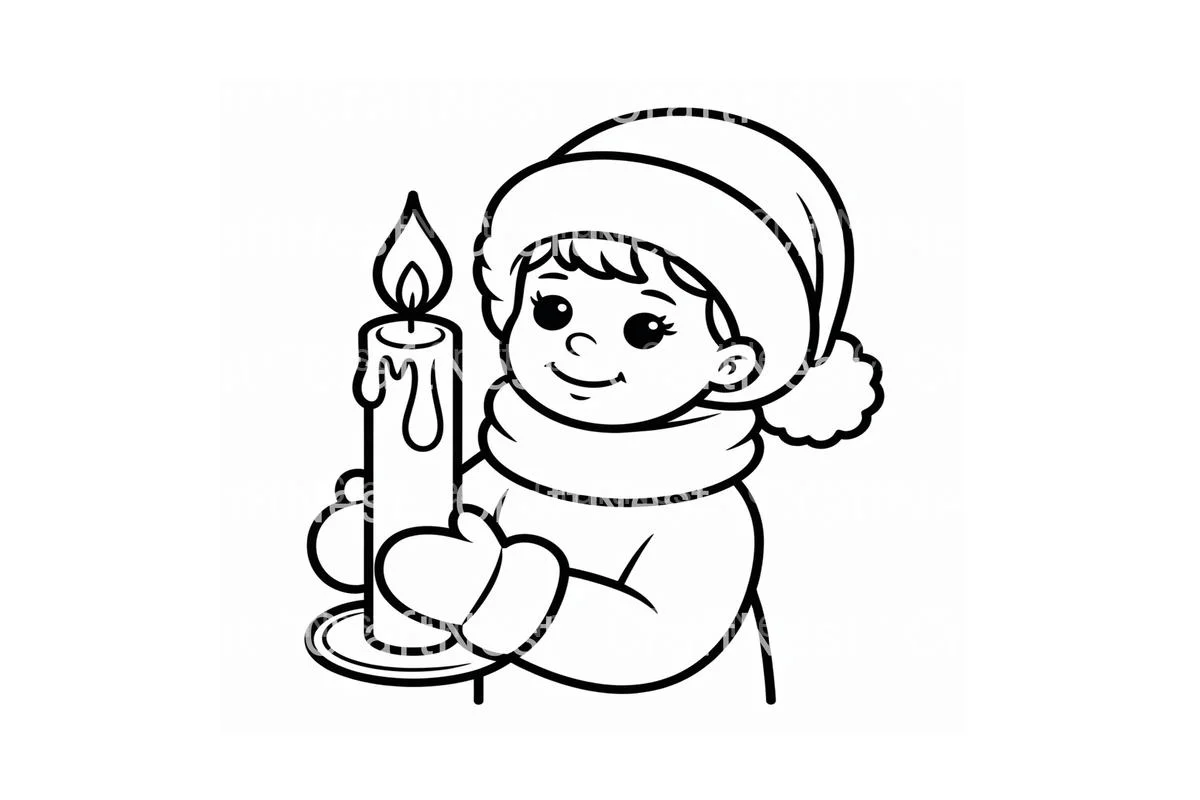 Winter Candle Mitten Coloring Books - Image 4