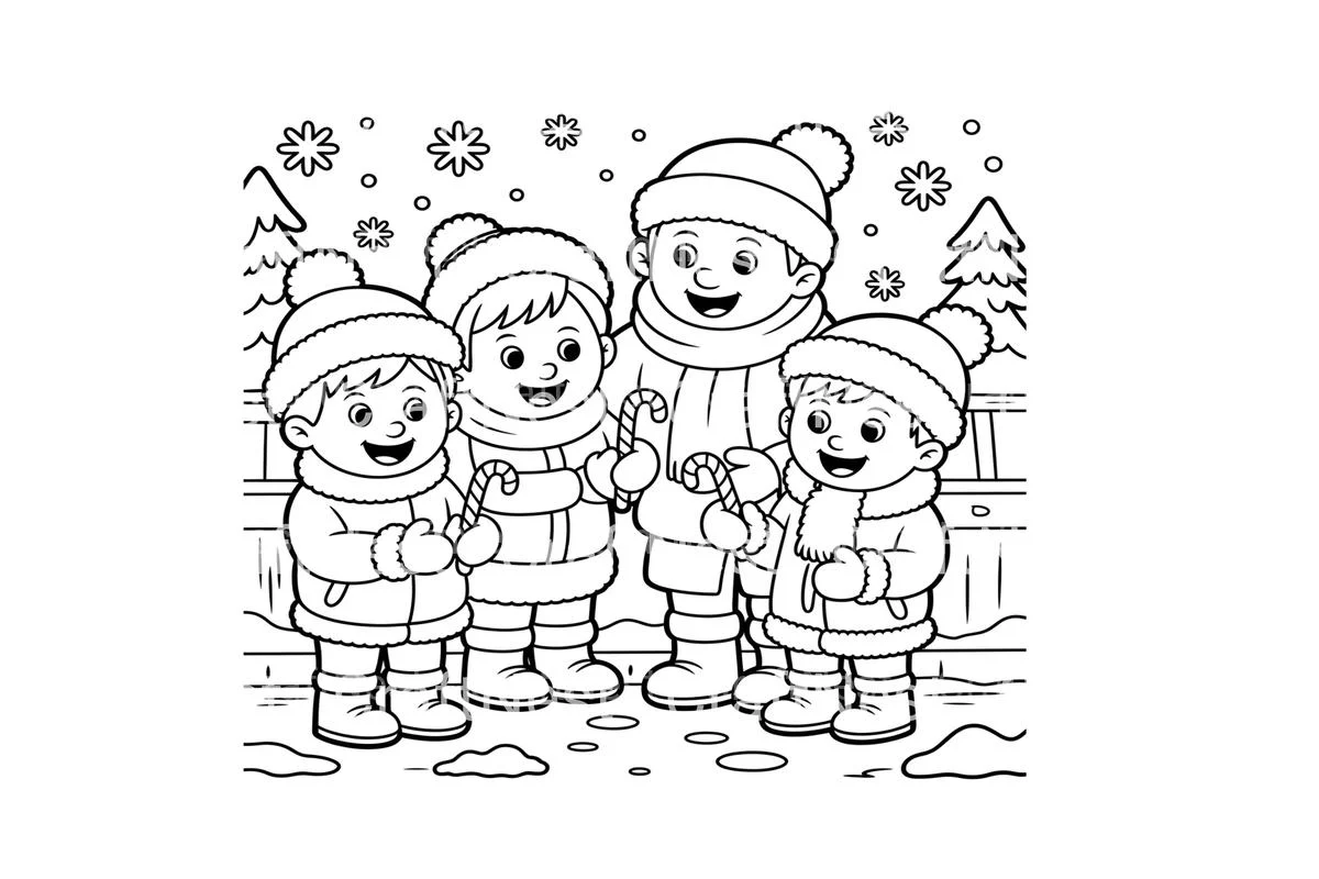 Winter Candy Cane Kids Coloring Books - Image 2