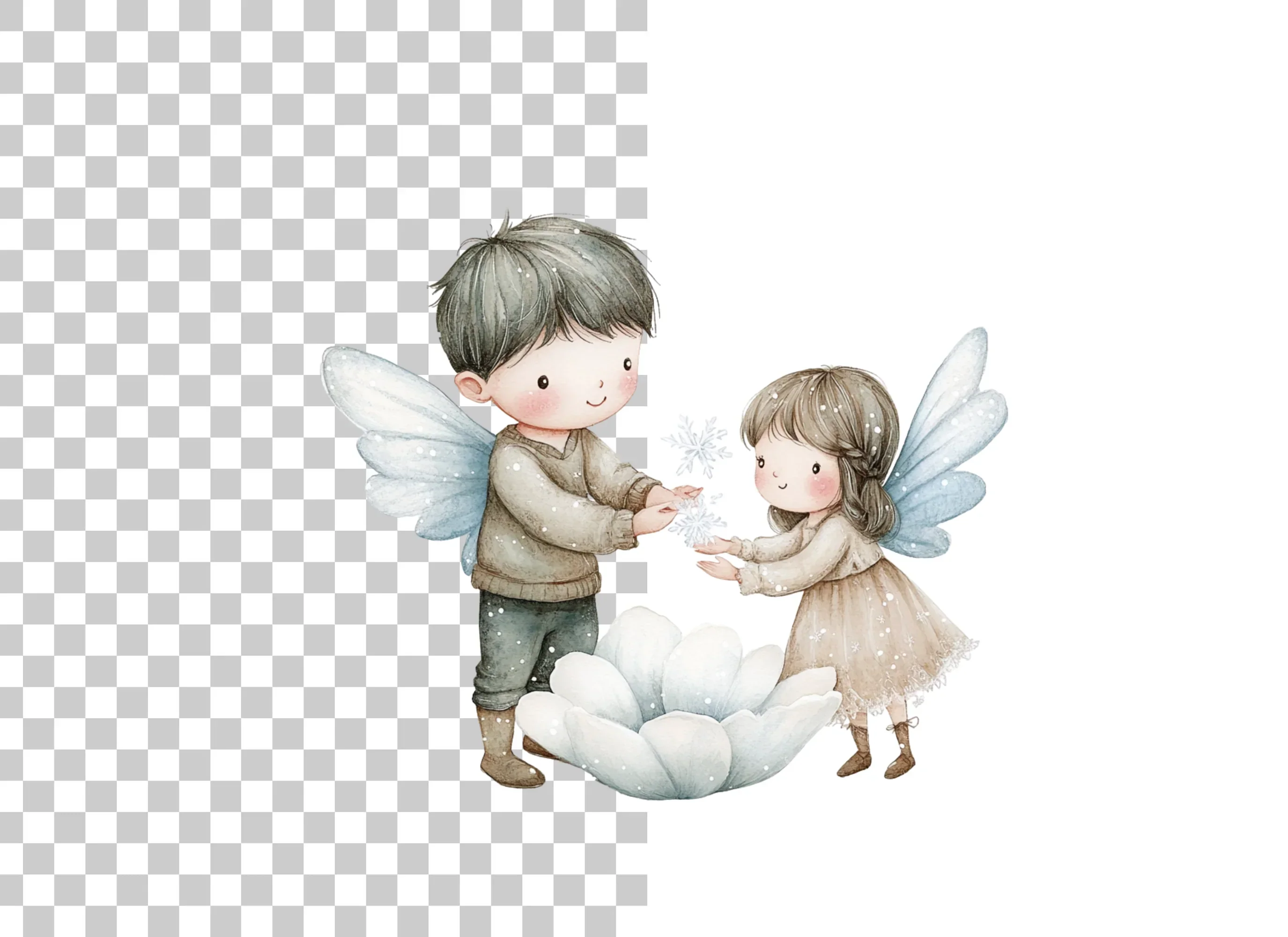 Winter Fairy Children Clipart Bundle - Image 2