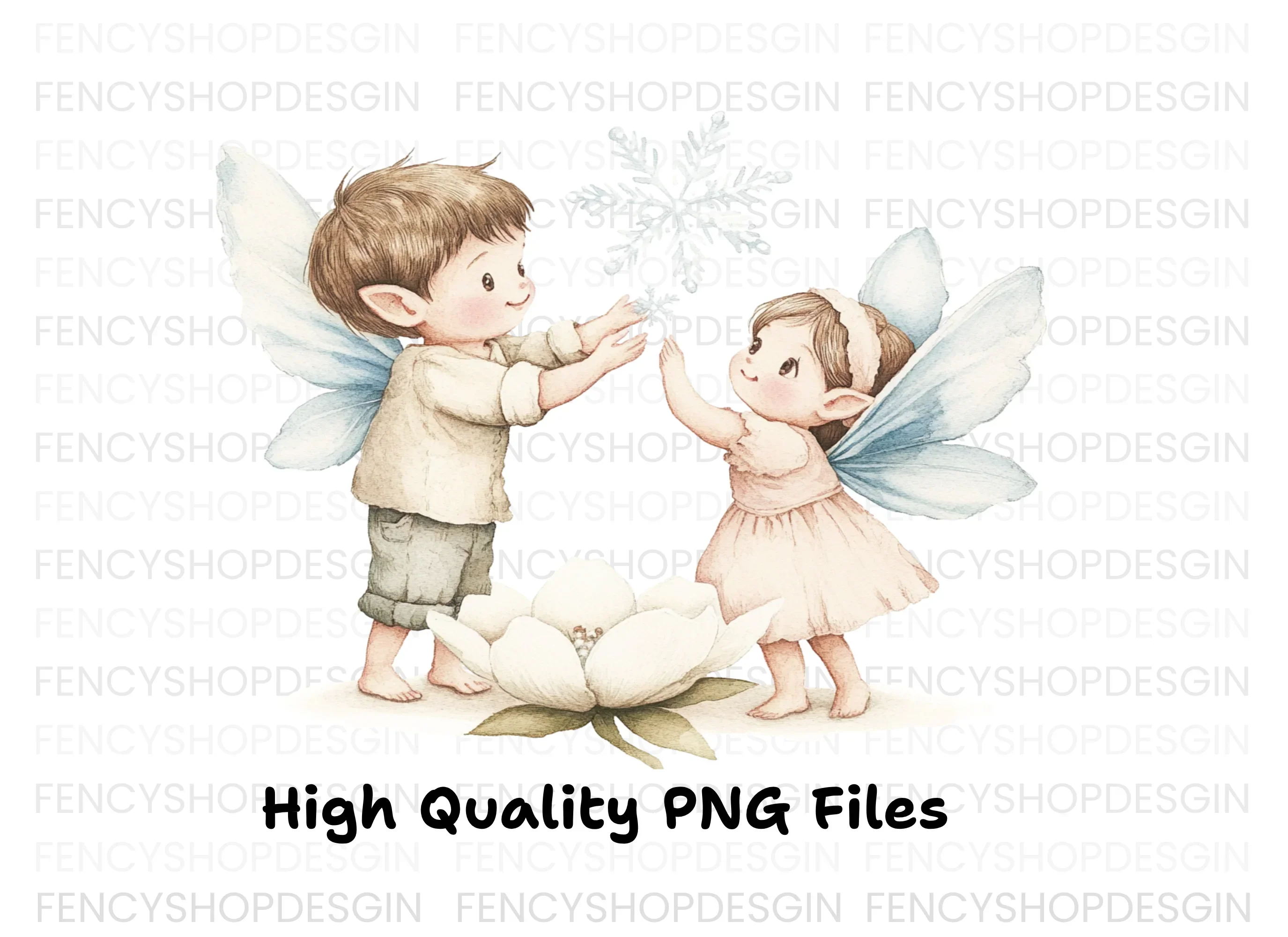 Winter Fairy Children Clipart Bundle - Image 3