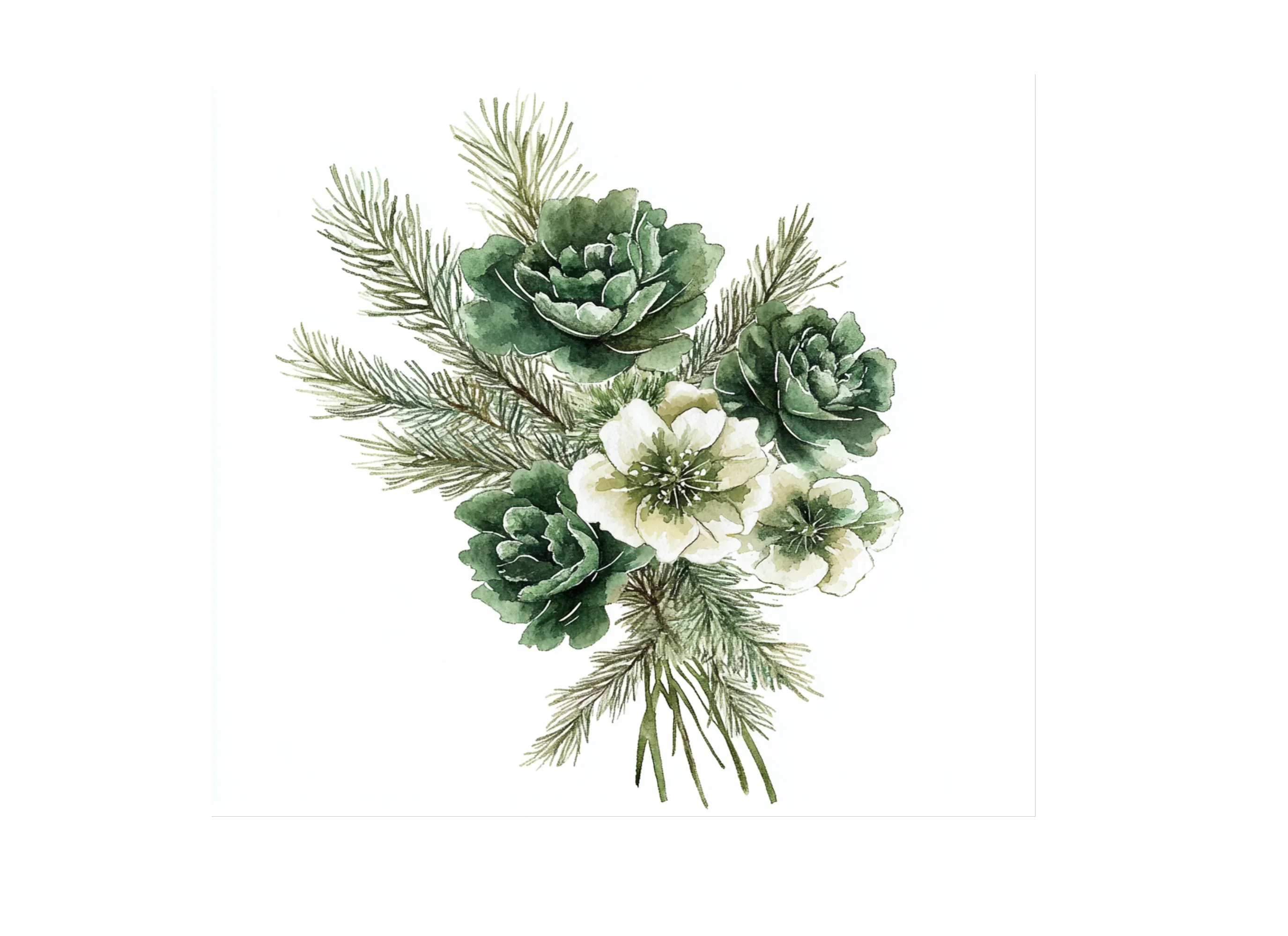 Winter Floral Bouquets Clipart Bundle - Image 3