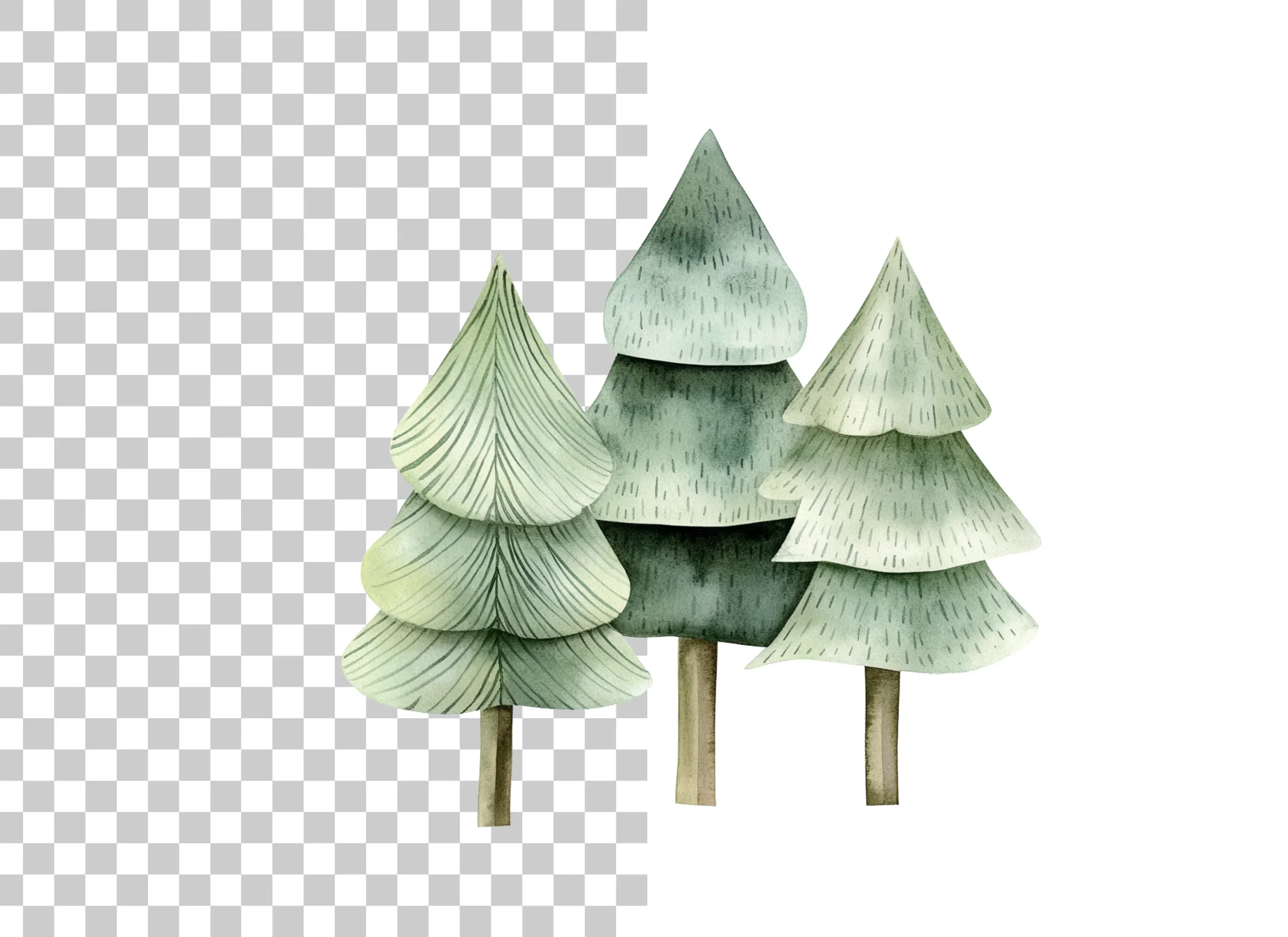 Winter Forest Pine Tree Clipart Bundle - Image 2
