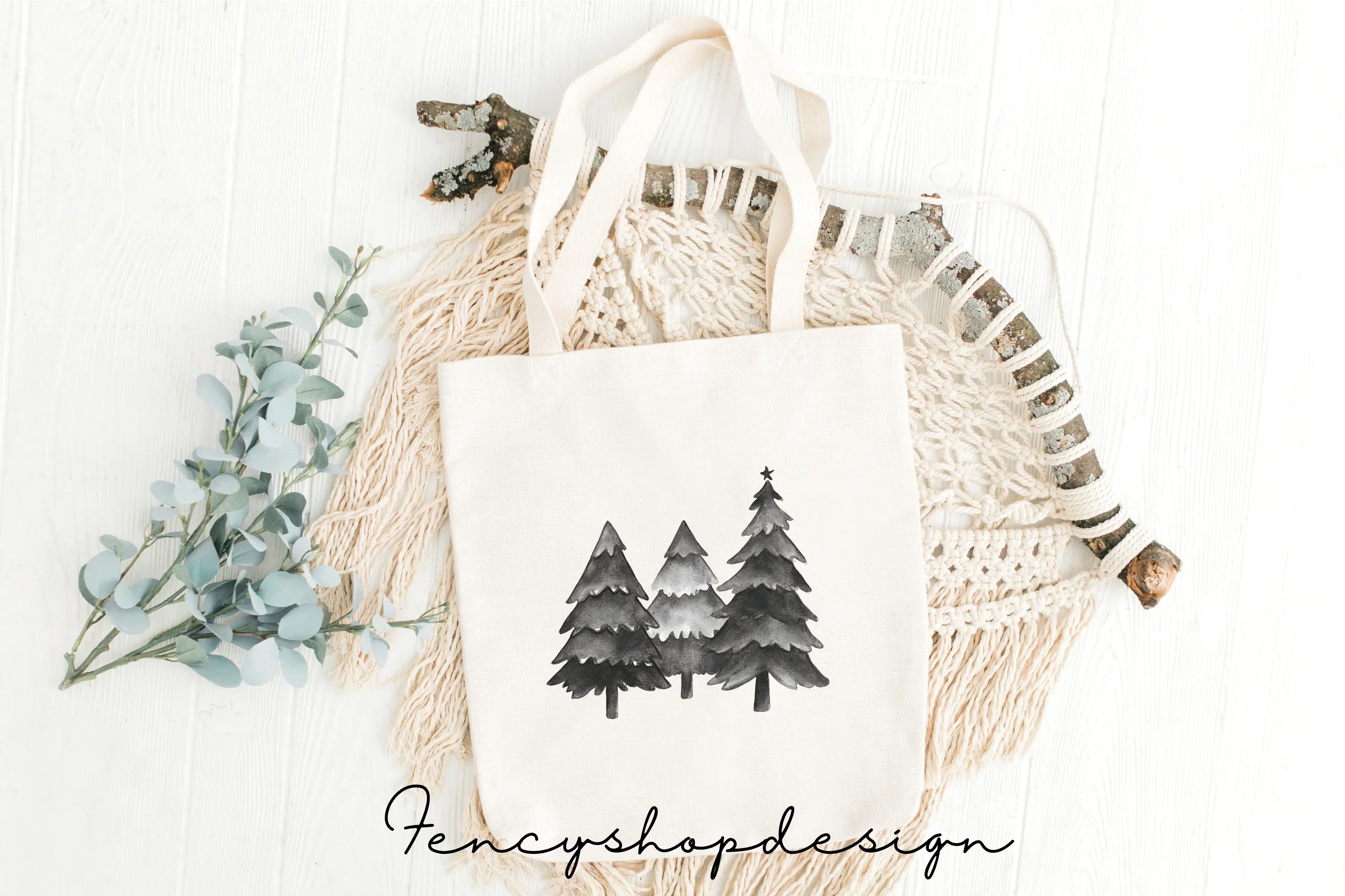 Winter Forest Tree Clipart Bundle - Image 4