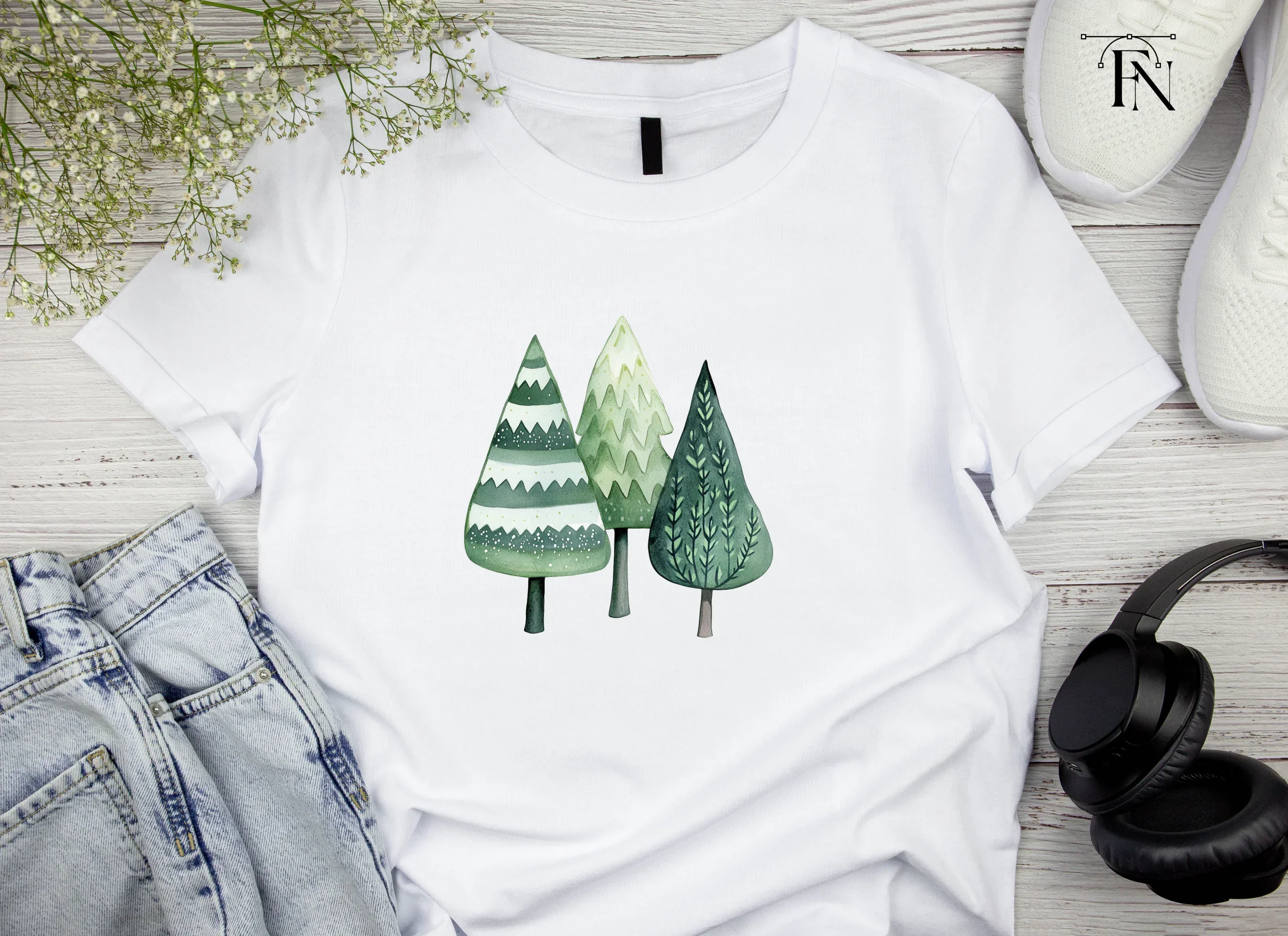 Winter Forest Tree Clipart Bundle - Image 4