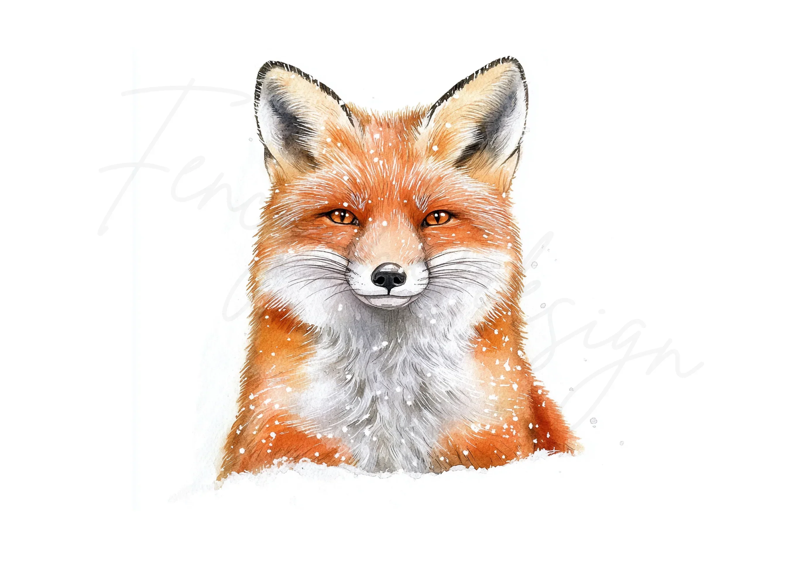 Winter Fox Head Clipart Bundle - Image 3