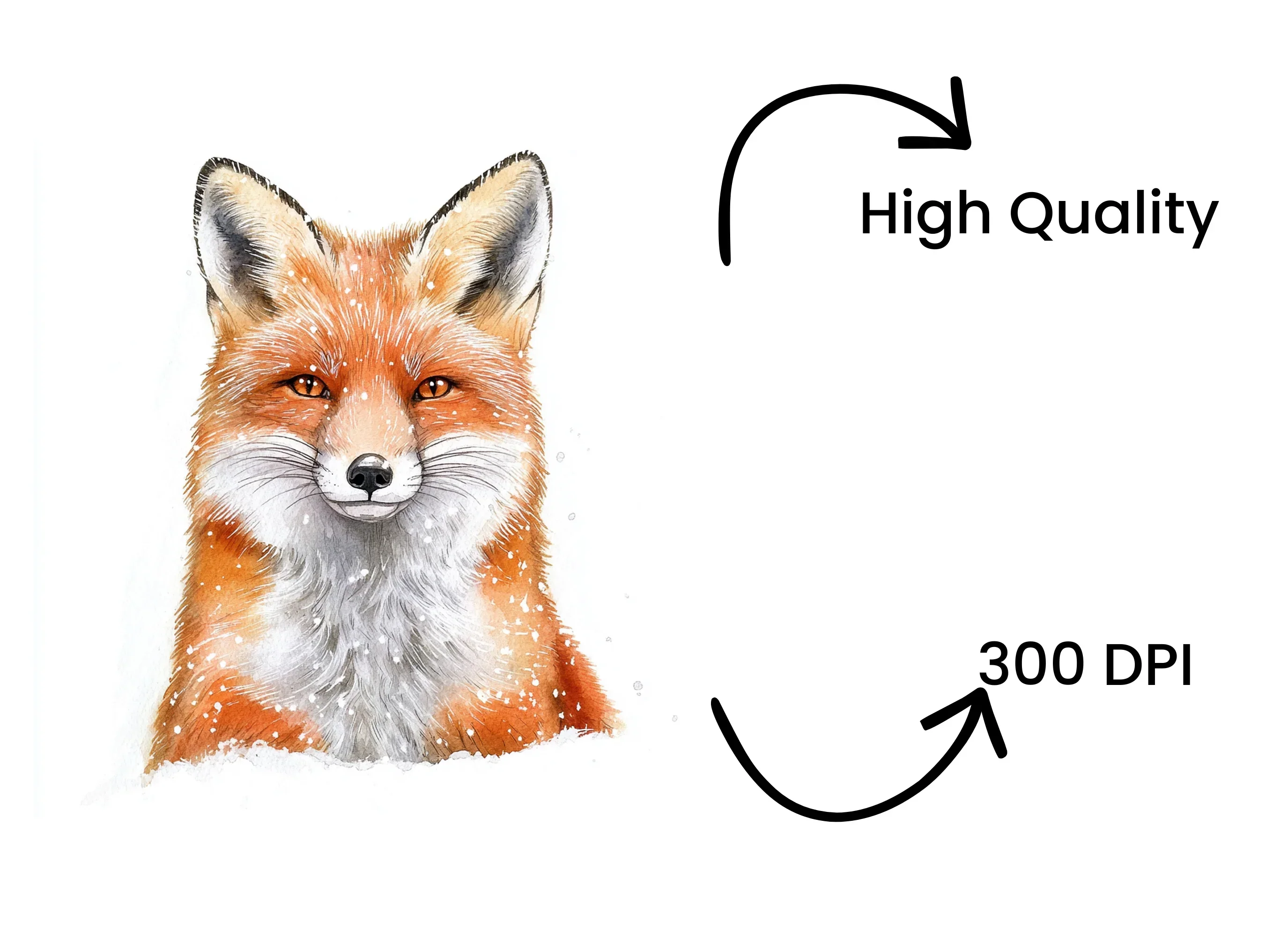 Winter Fox Head Clipart Bundle - Image 4