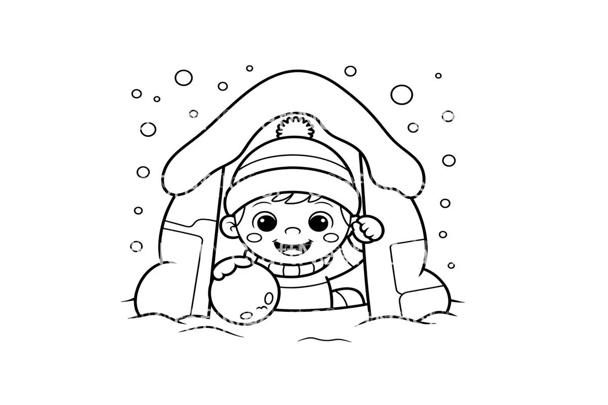 Winter Fun Snowball Fight Coloring Books - Image 2