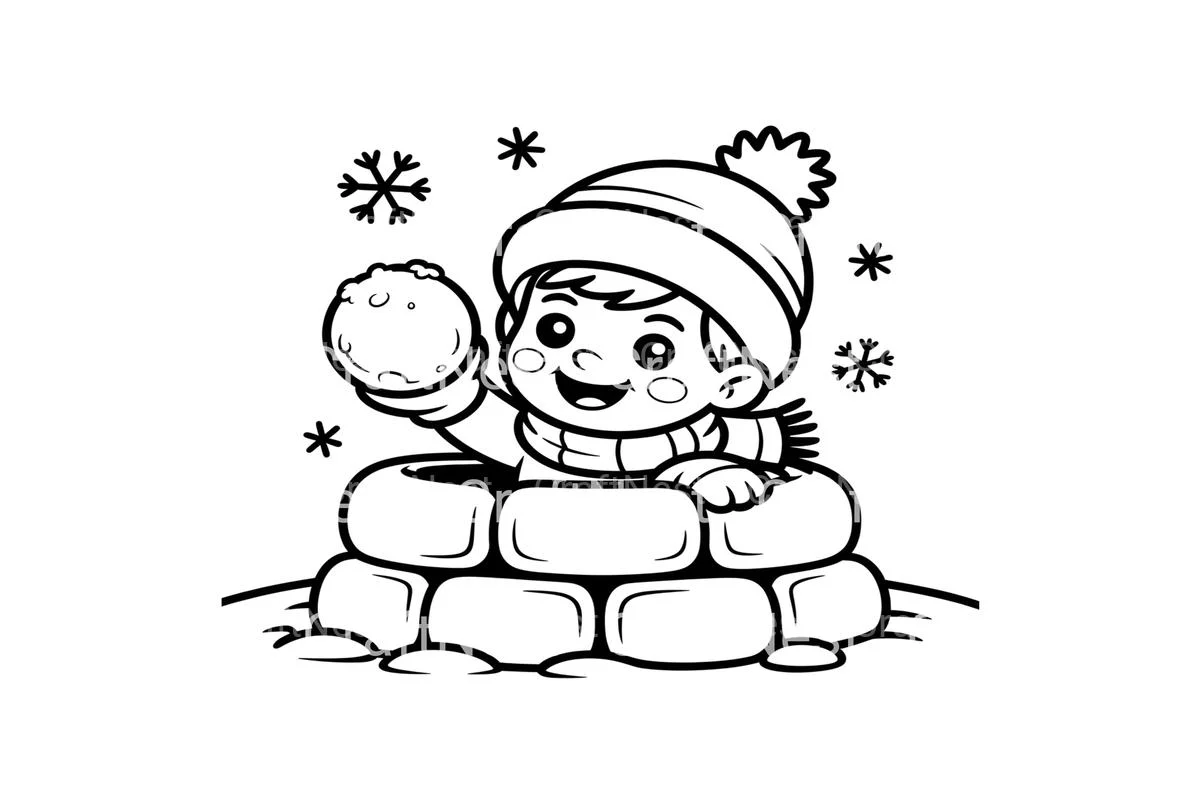 Winter Fun Snowball Fight Coloring Books - Image 3