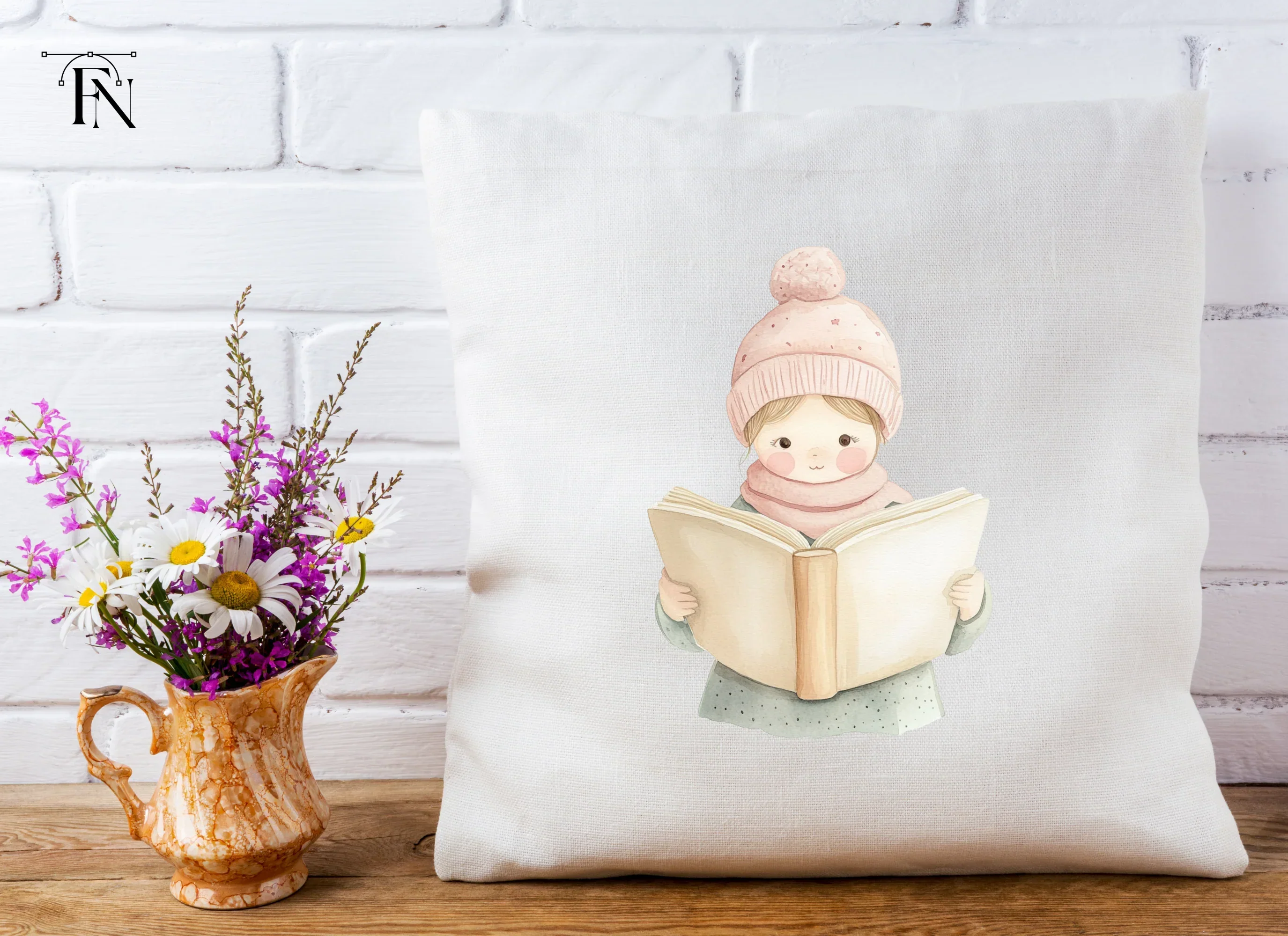 Winter Girl Reading Book Clipart Bundle - Image 5