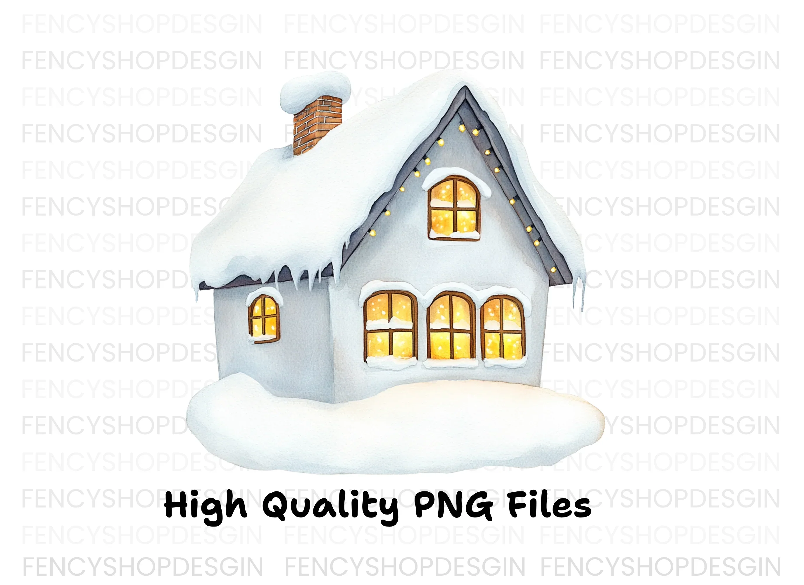 Winter Houses Clipart Bundle - Image 3