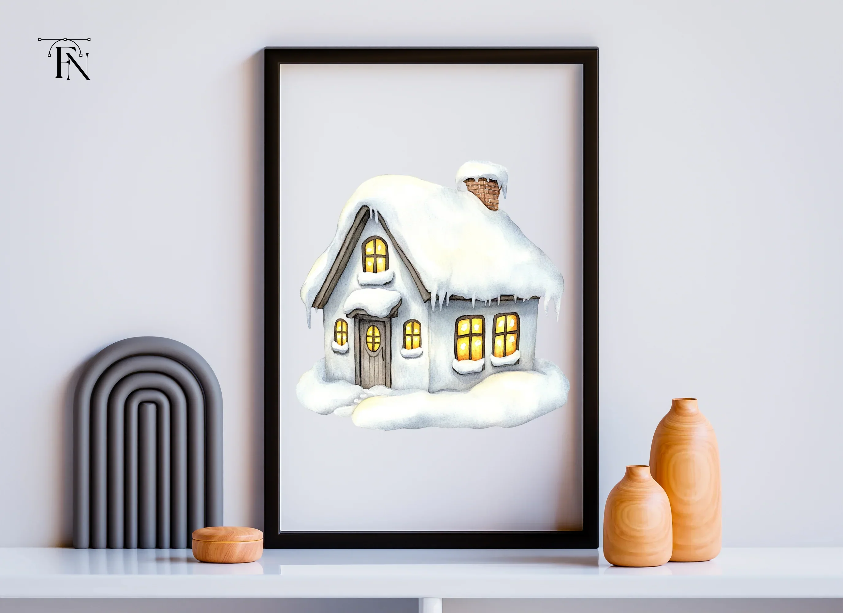 Winter Houses Clipart Bundle - Image 6