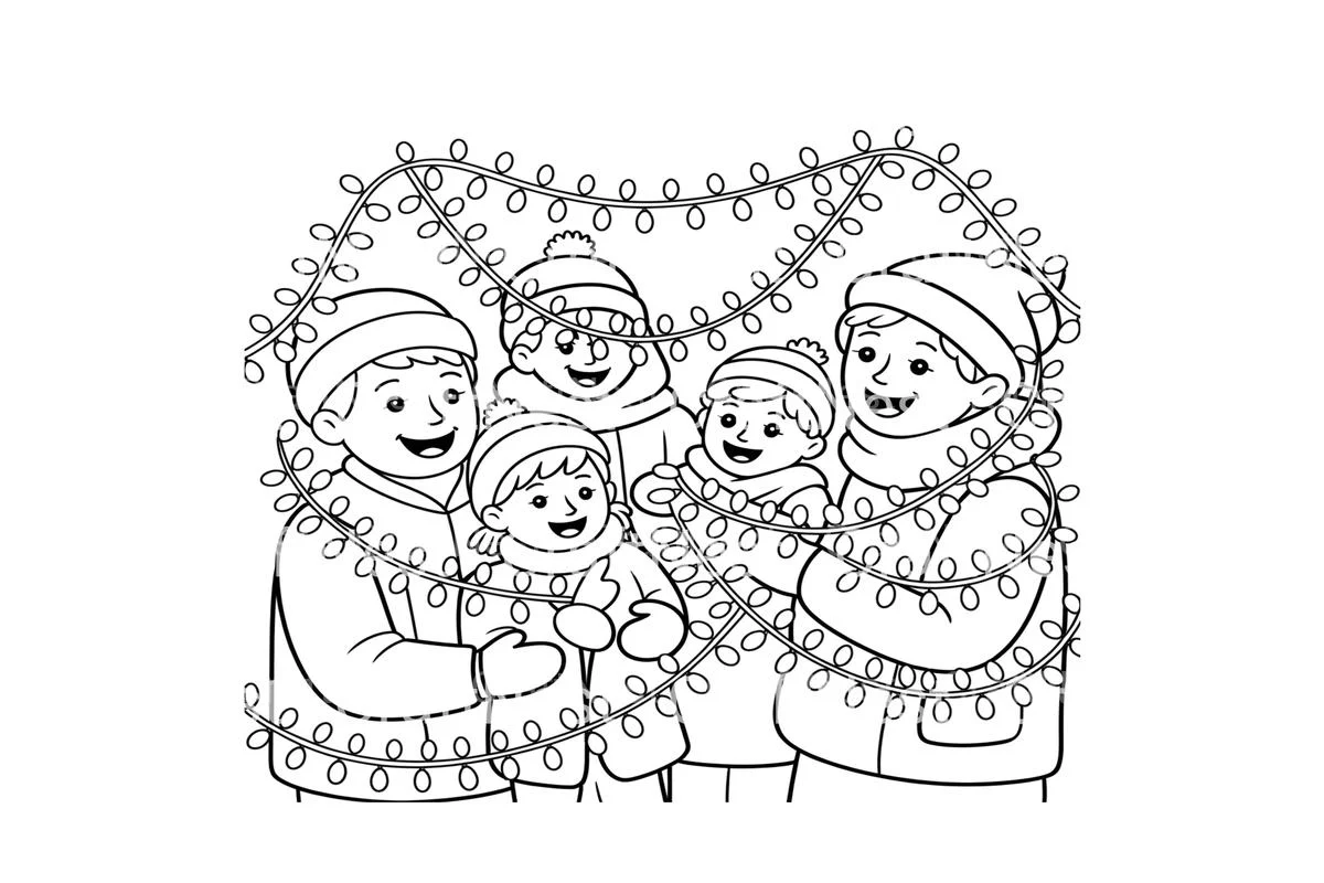 Winter Kids Christmas Lights Coloring Books - Image 3
