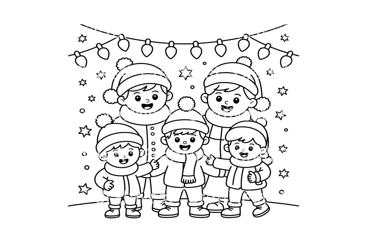 Winter Kids Christmas Lights Coloring Books - Image 4