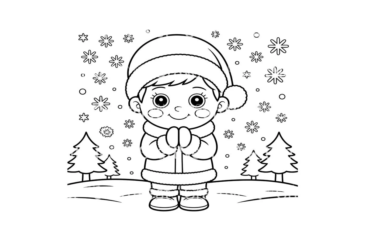 Winter Kids Fun Coloring Books - Image 3