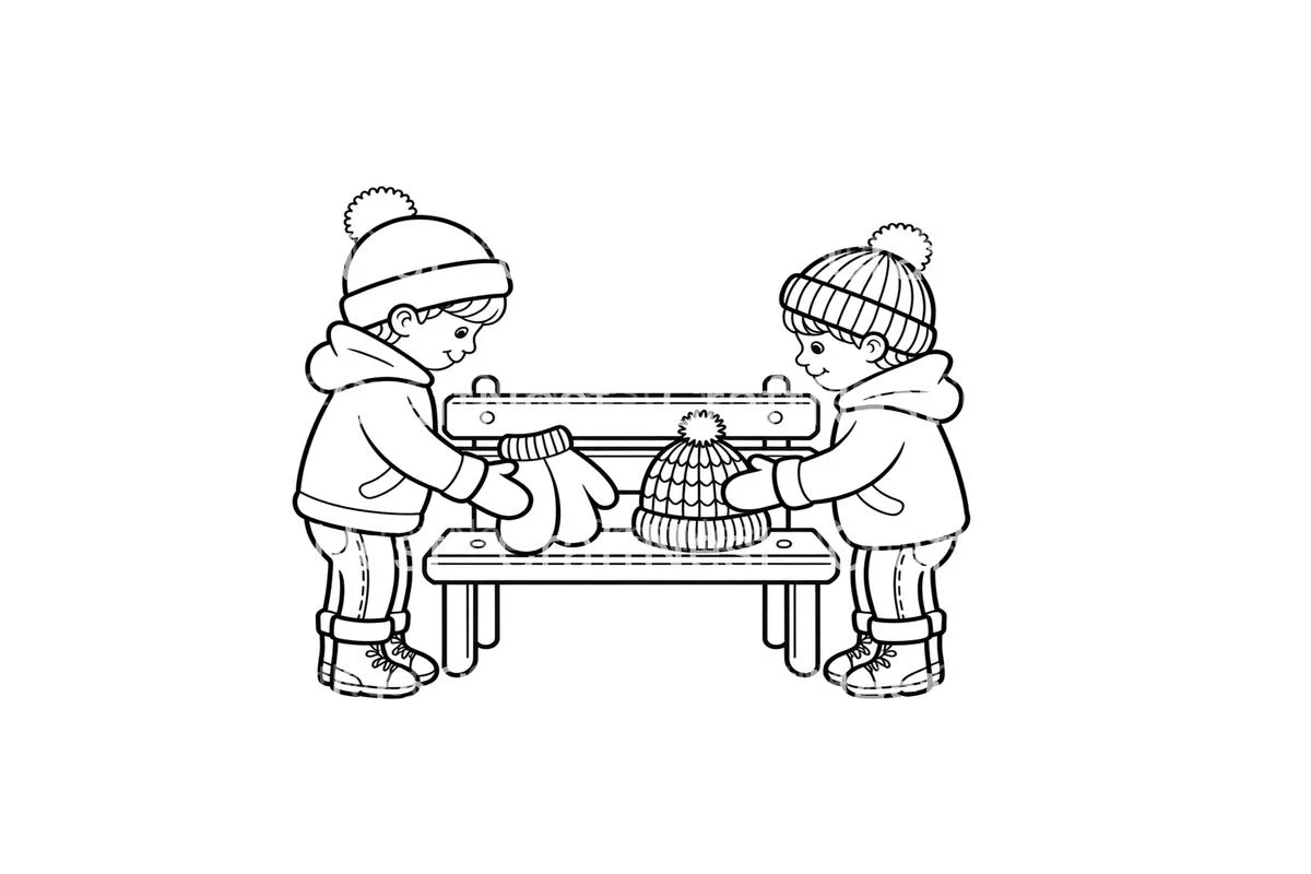 Winter Kids Fun Coloring Books - Image 2