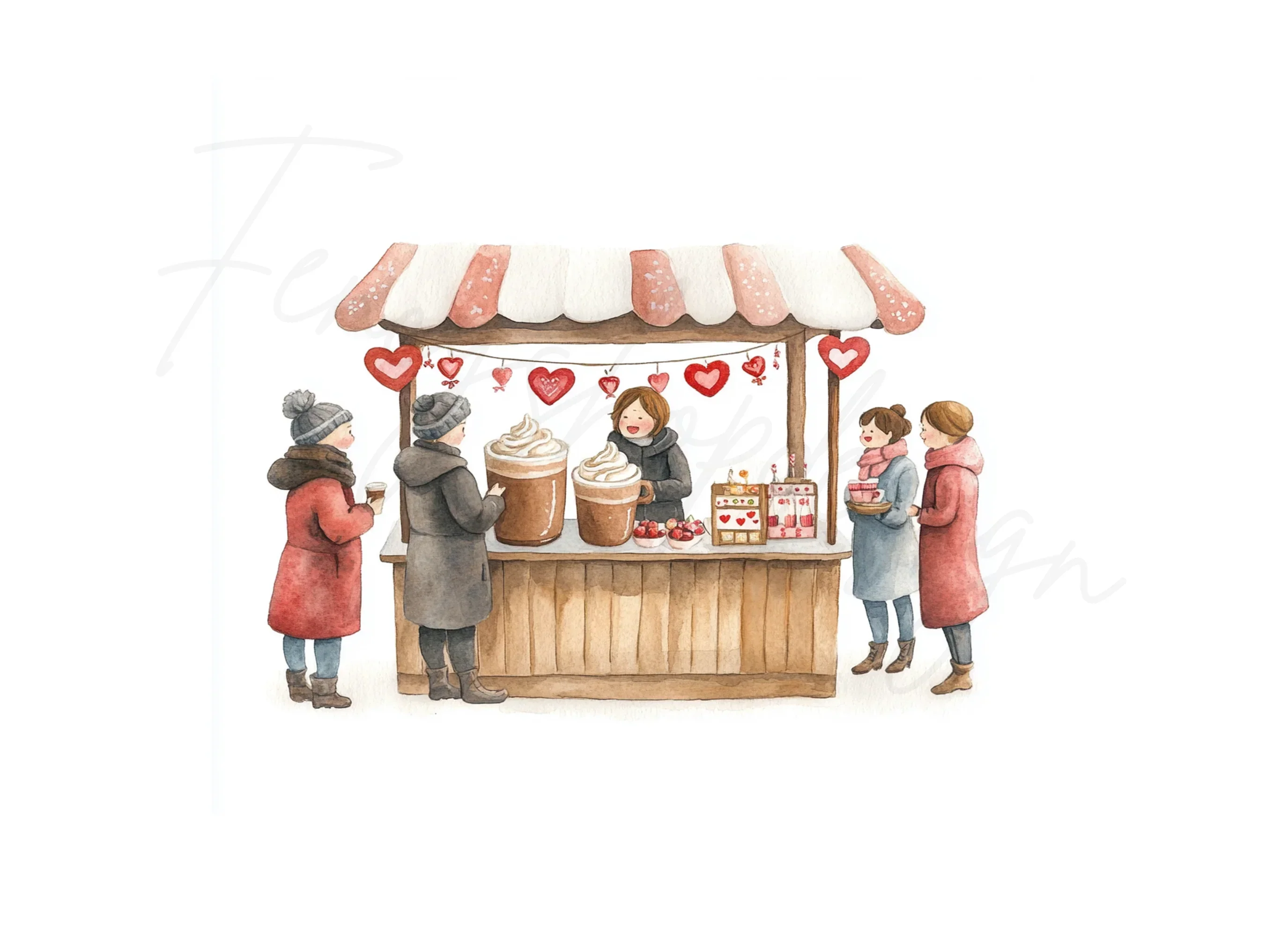 Winter Market Valentine Day Clipart Bundle - Image 2