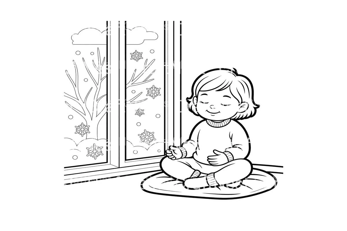 Winter Meditation Scene Coloring Books - Image 3