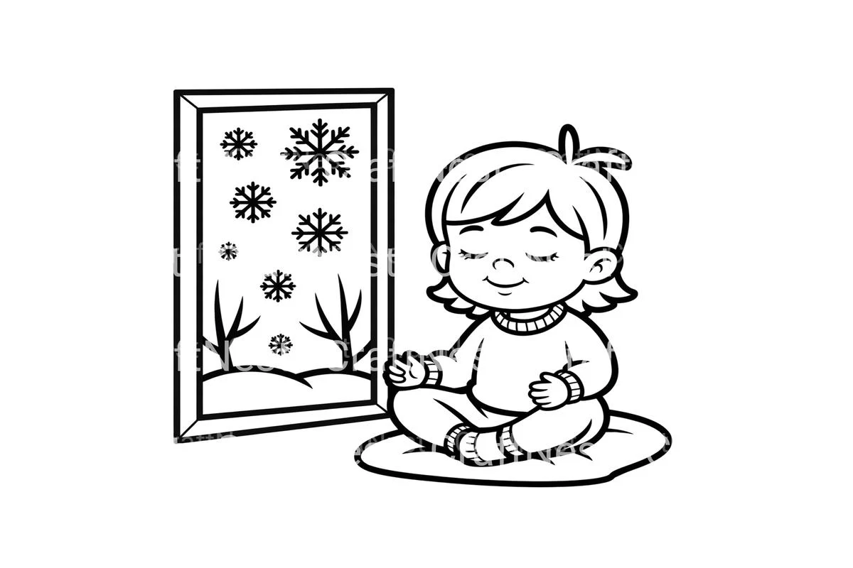 Winter Meditation Scene Coloring Books - Image 4