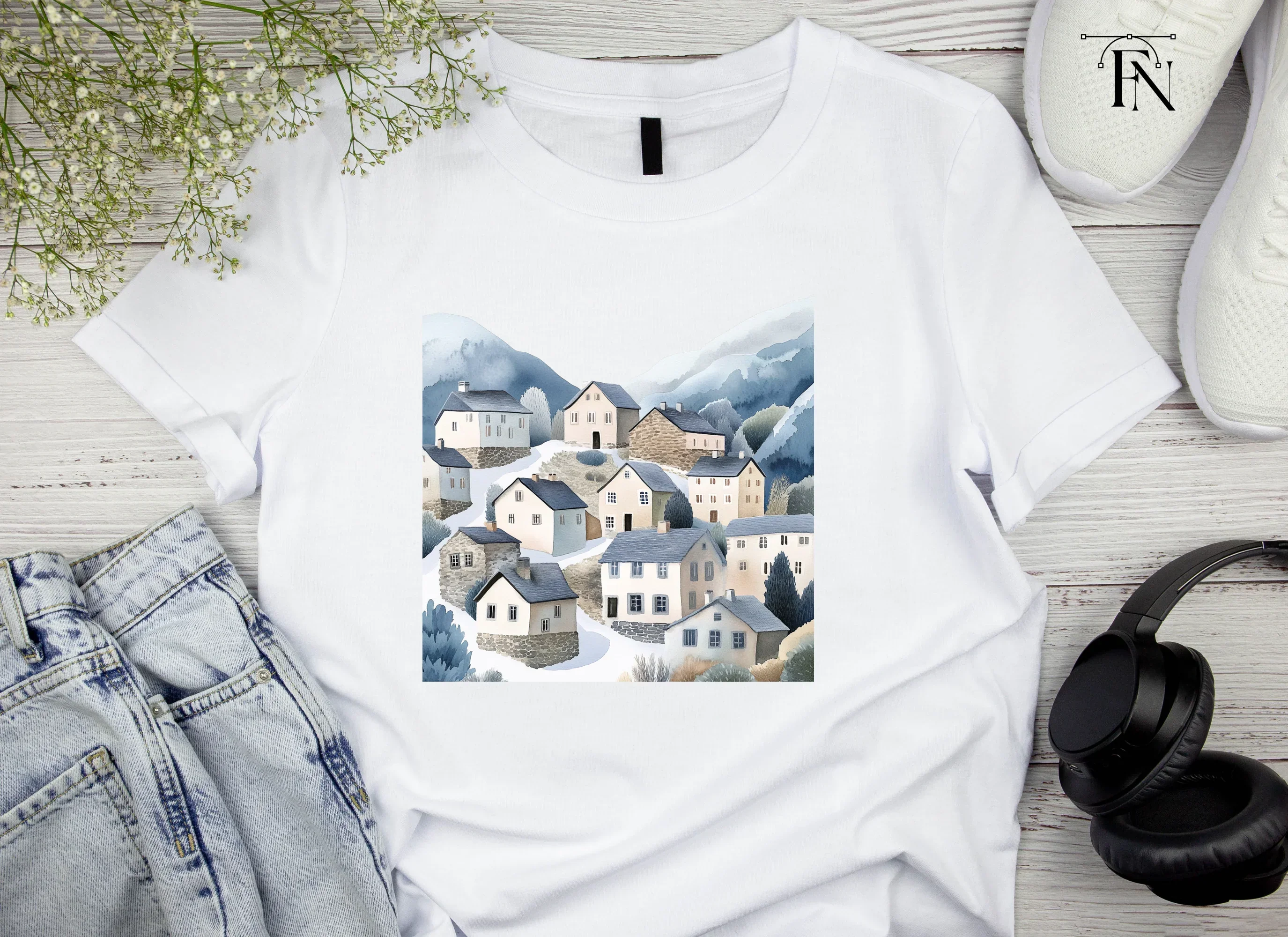 Winter Mountain Village Clipart Bundle - Image 4