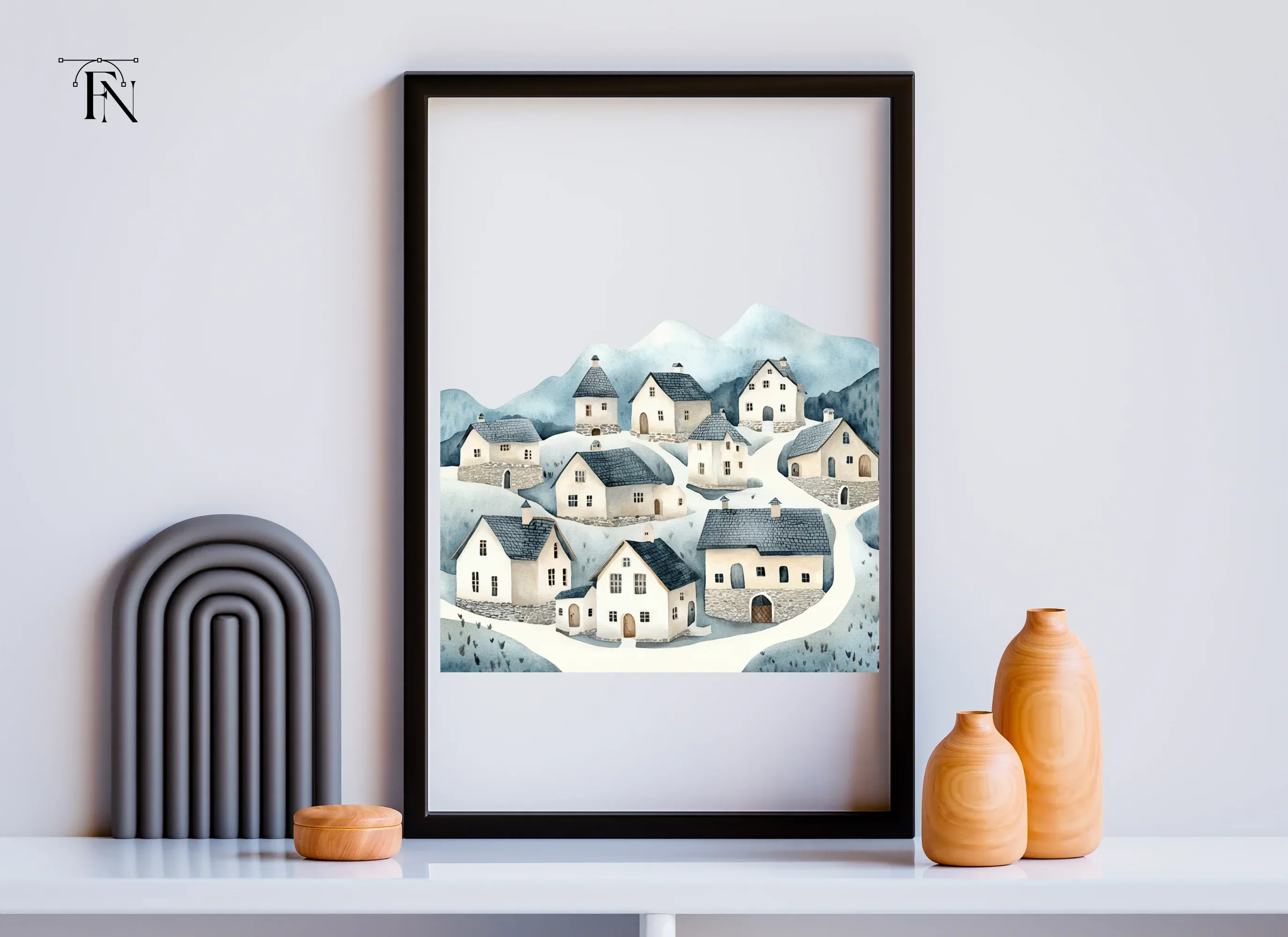 Winter Mountain Village Clipart Bundle - Image 6
