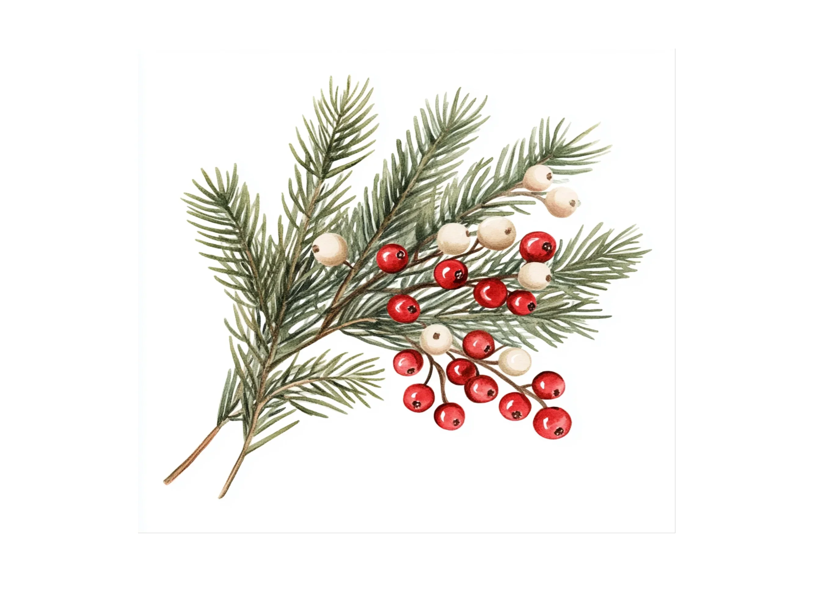 Winter Pine and Berry Clipart Bundle - Image 2