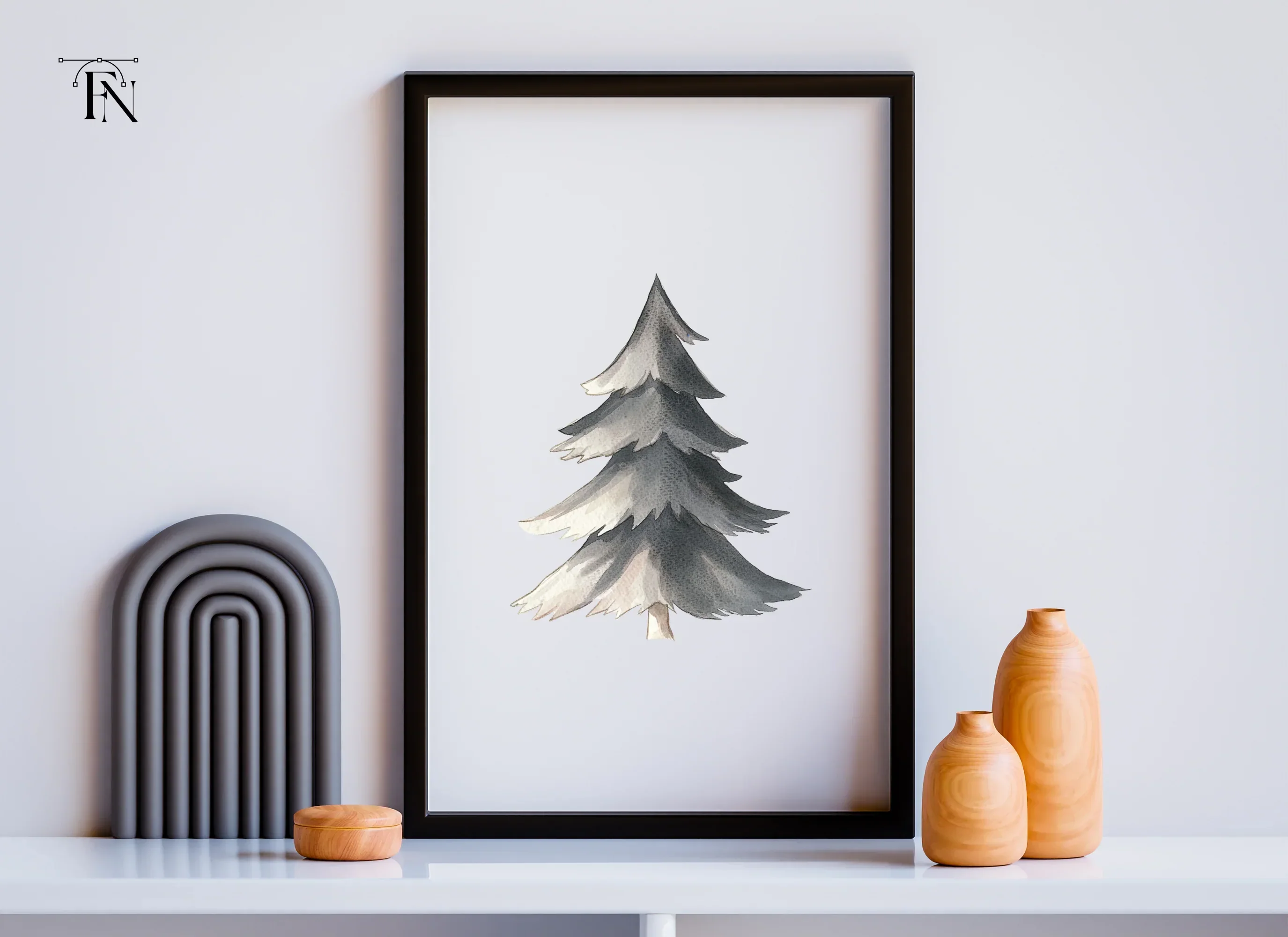 Winter Pine Tree Clipart Bundle - Image 6