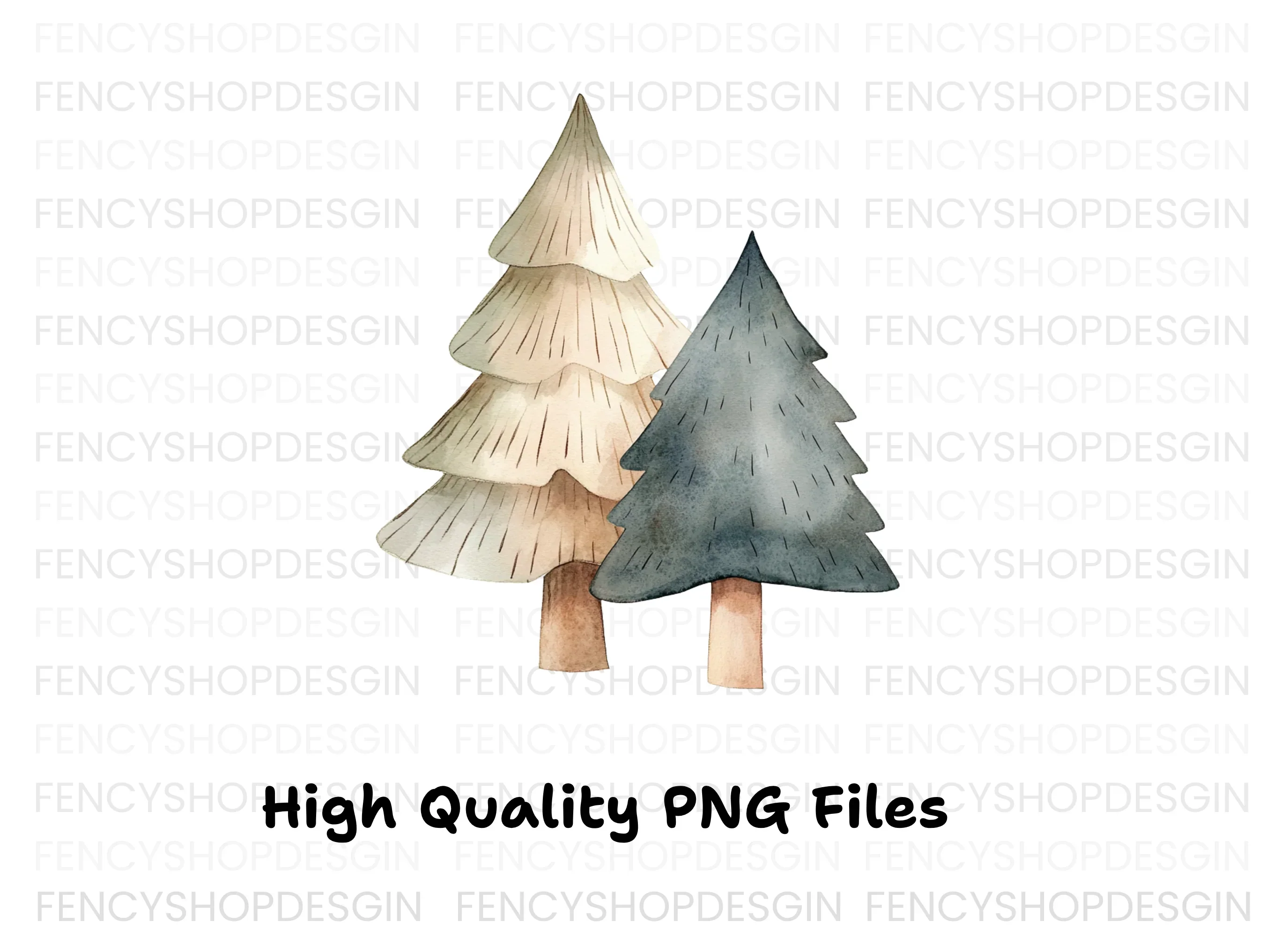 Winter Tree Clipart Bundle - Image 3