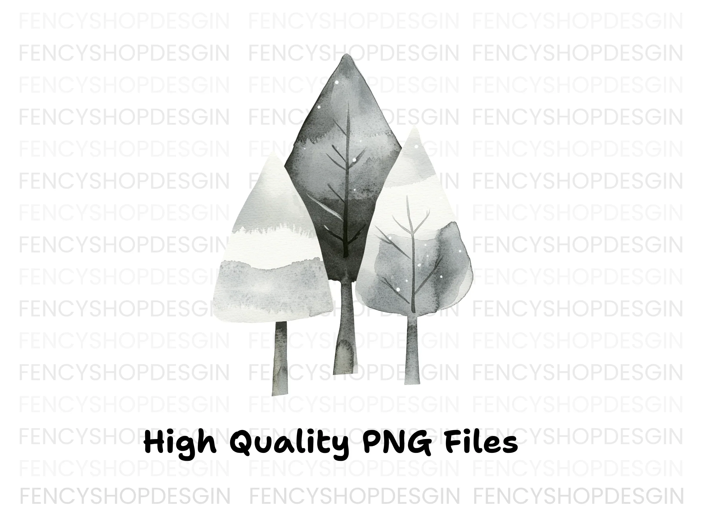 Winter Trees Clipart Bundle - Image 3