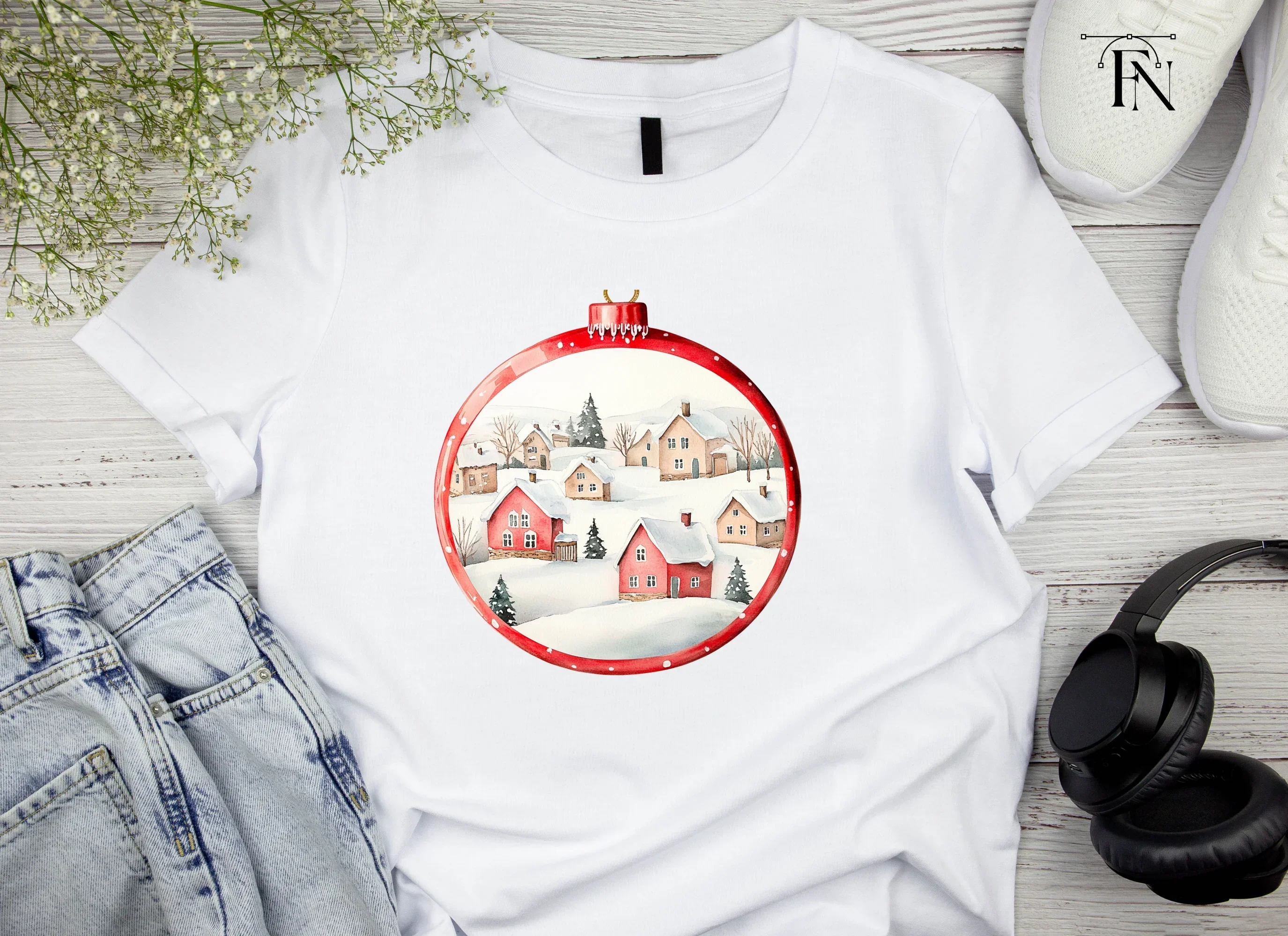 Winter Village Christmas Ornament Clipart Bundle - Image 4