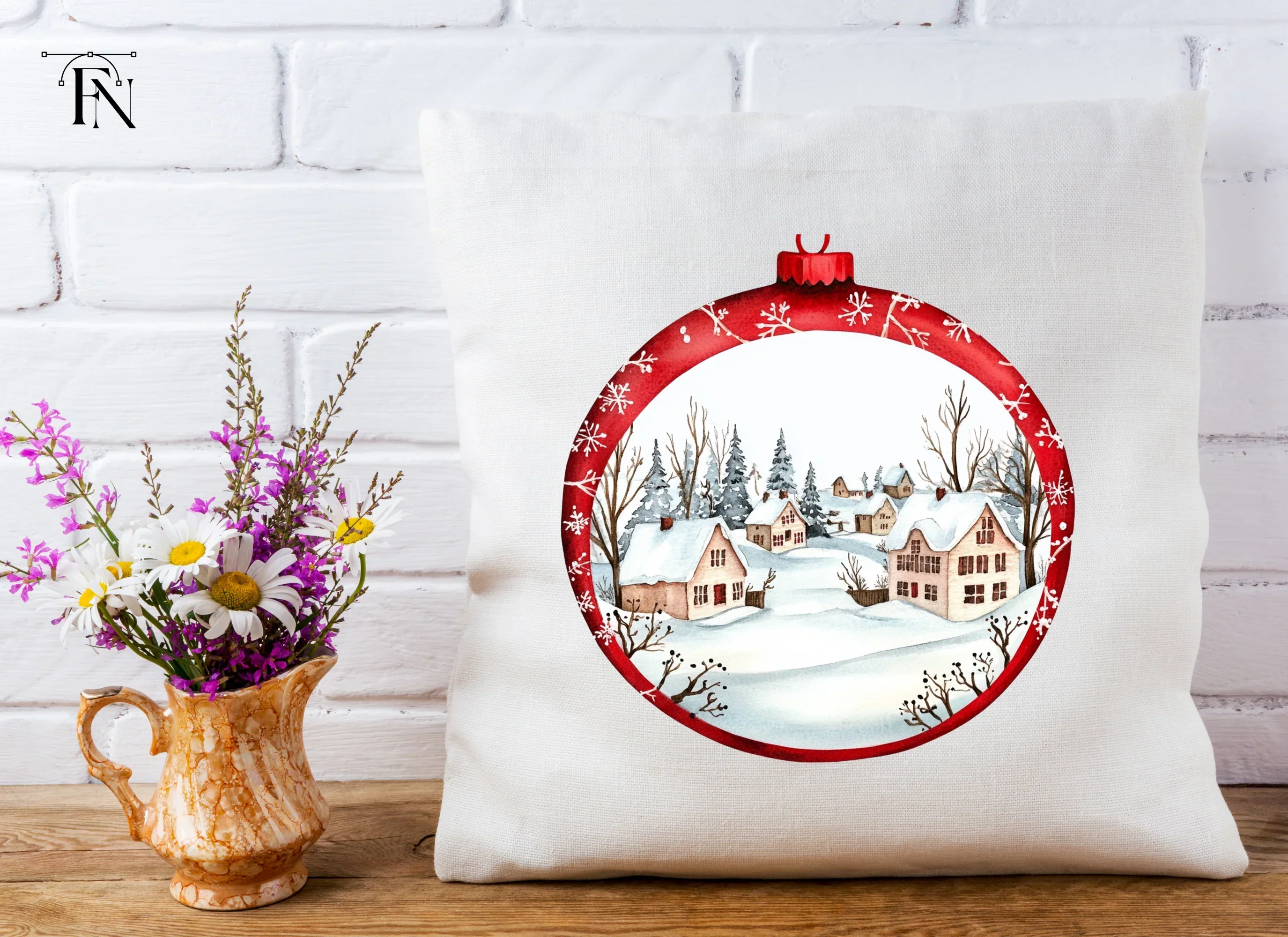 Winter Village Christmas Ornament Clipart Bundle - Image 5