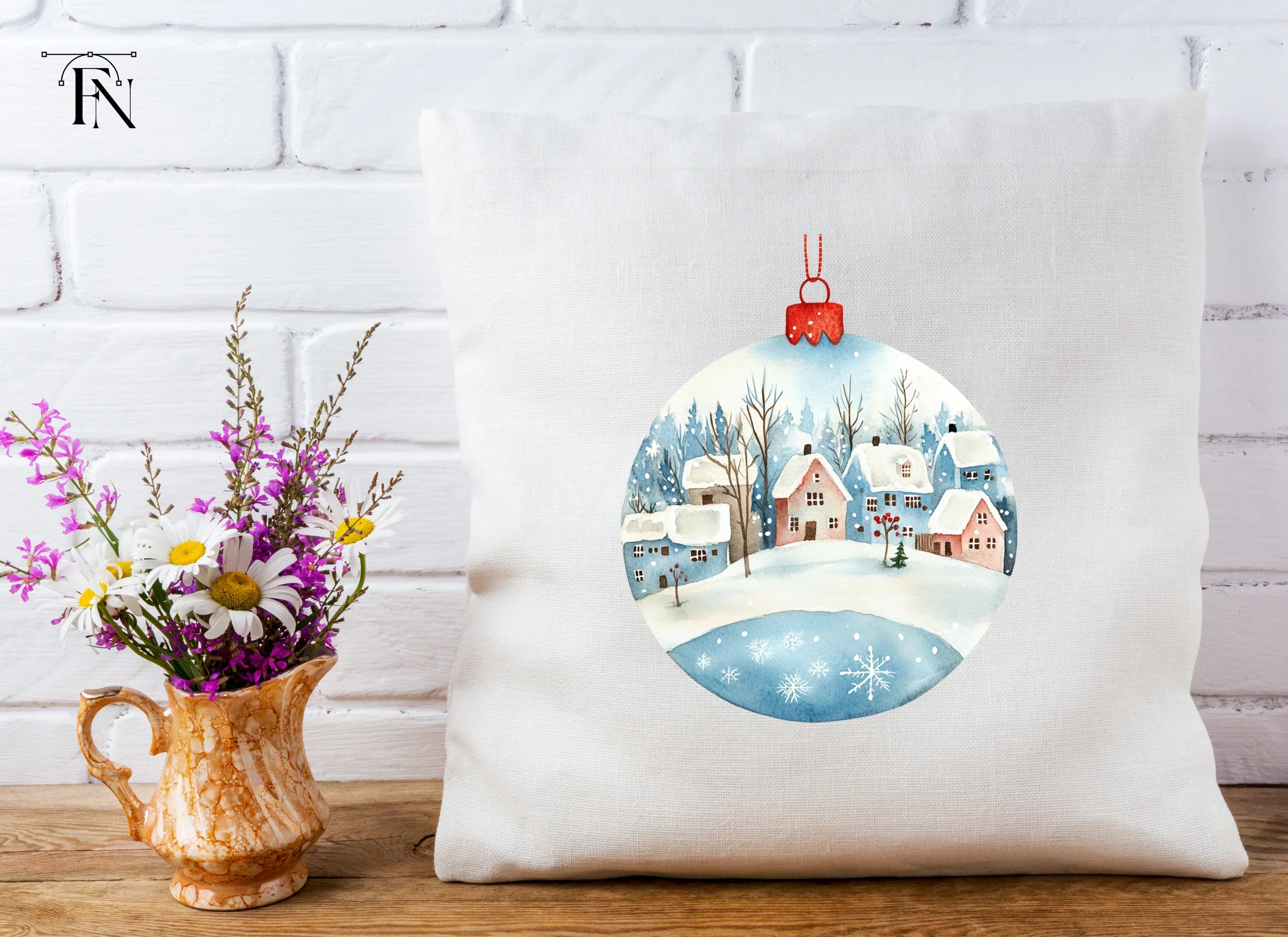 Winter Village Christmas Ornament Clipart Bundle - Image 3