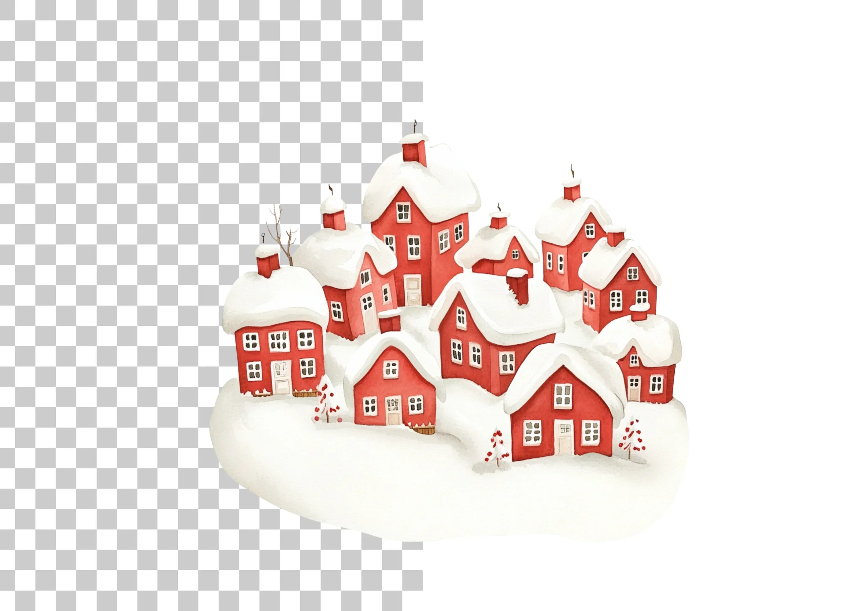 Winter Village Clipart Bundle - Image 6