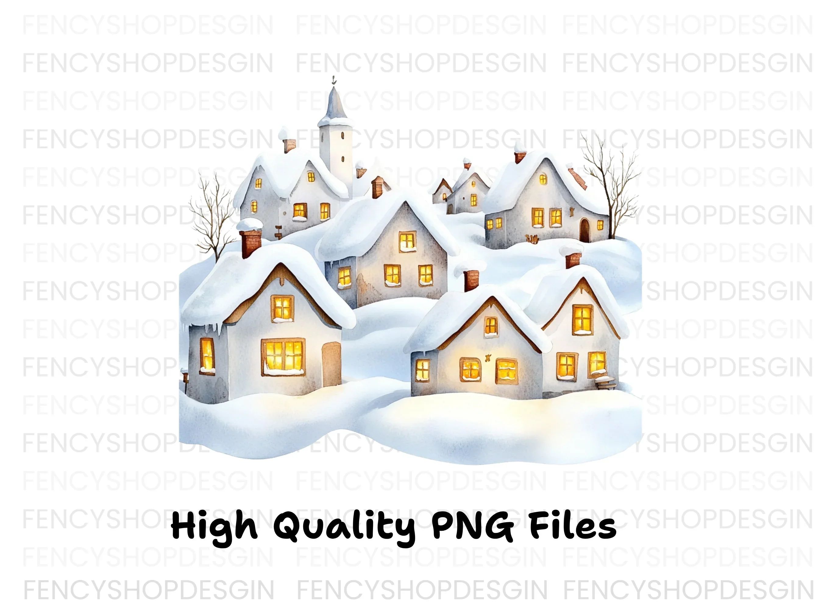 Winter Village Clipart Bundle - Image 3