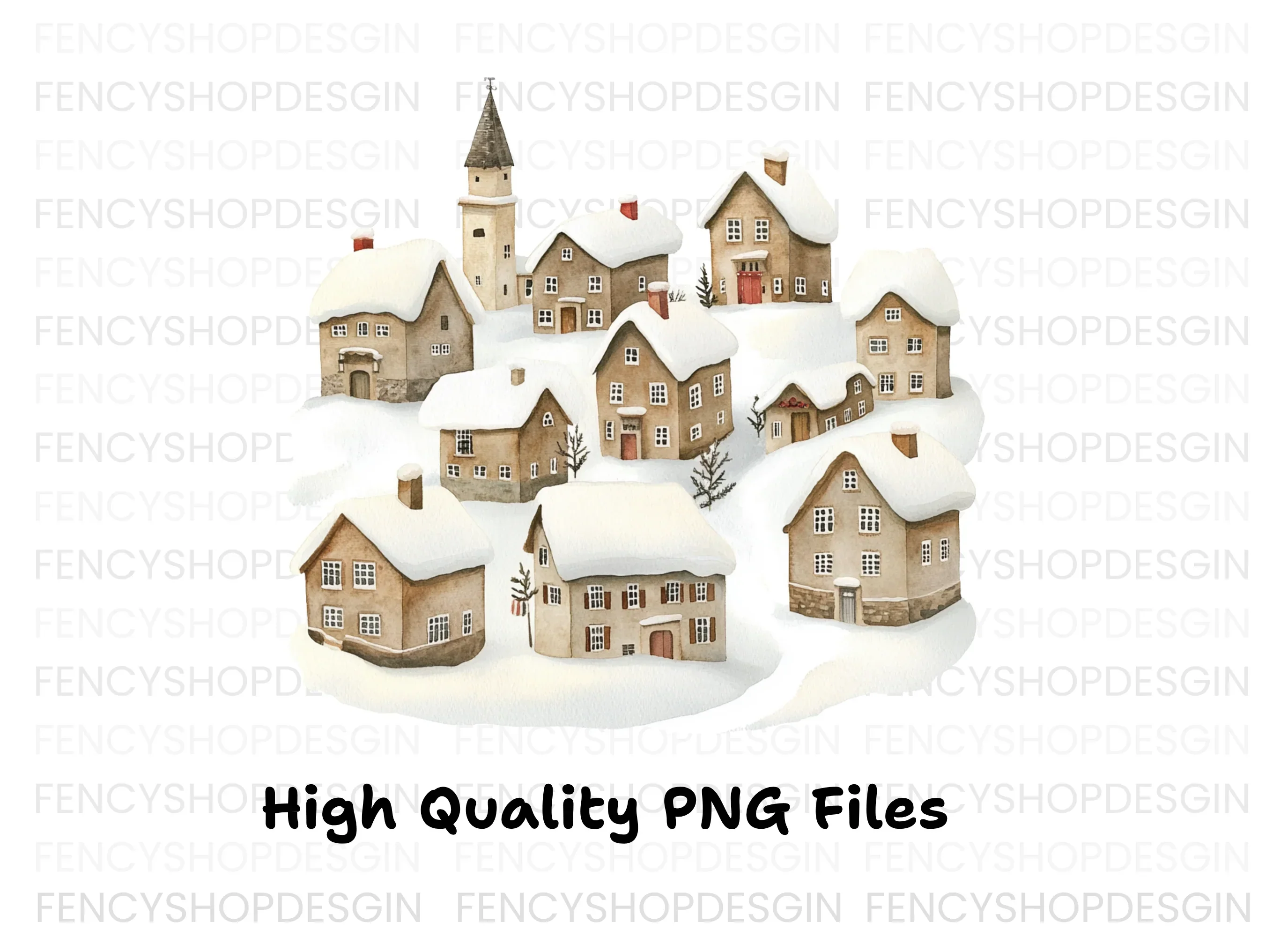 Winter Village Clipart Bundle - Image 2