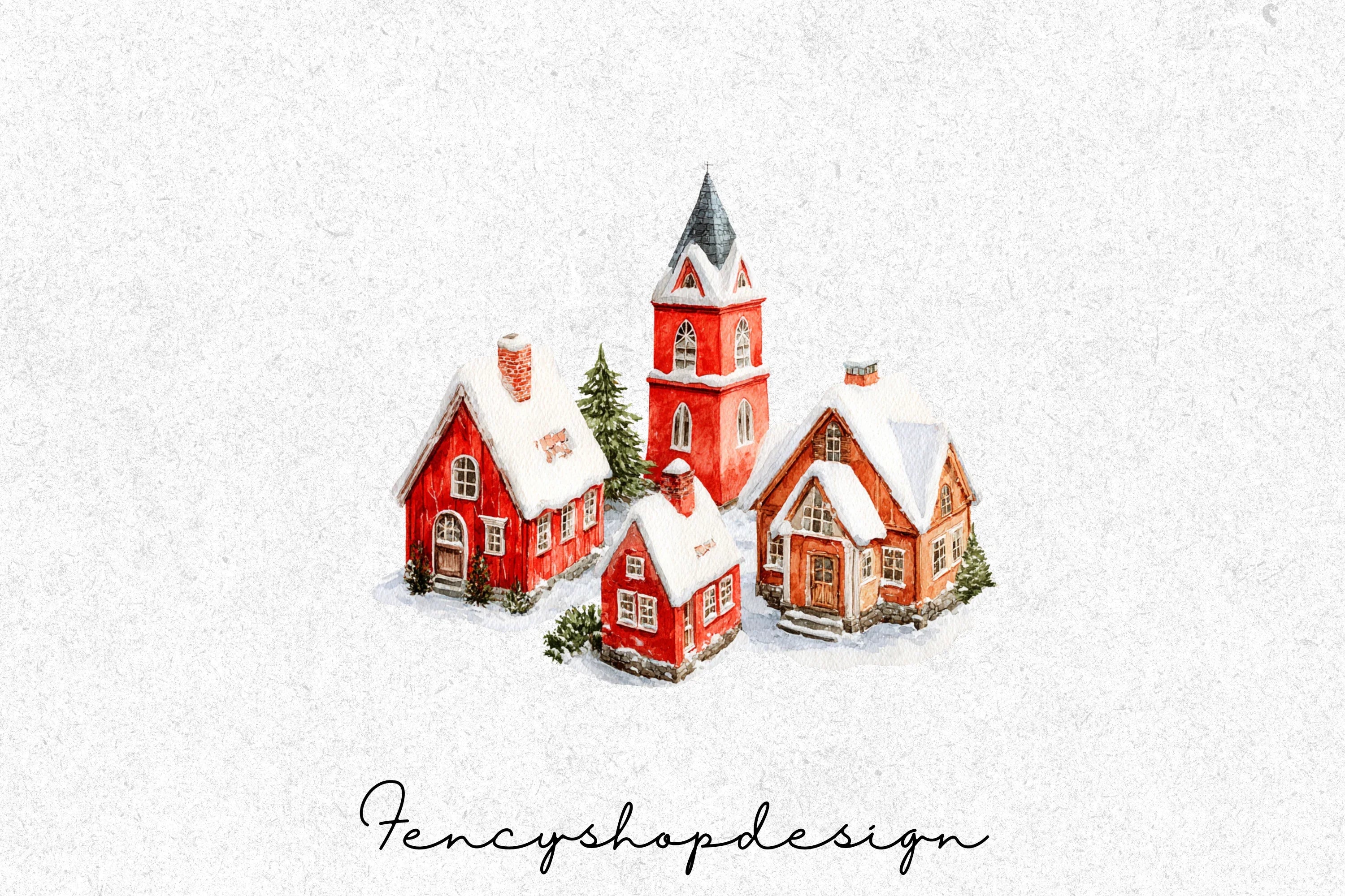 Winter Village Clipart Bundle - Image 2