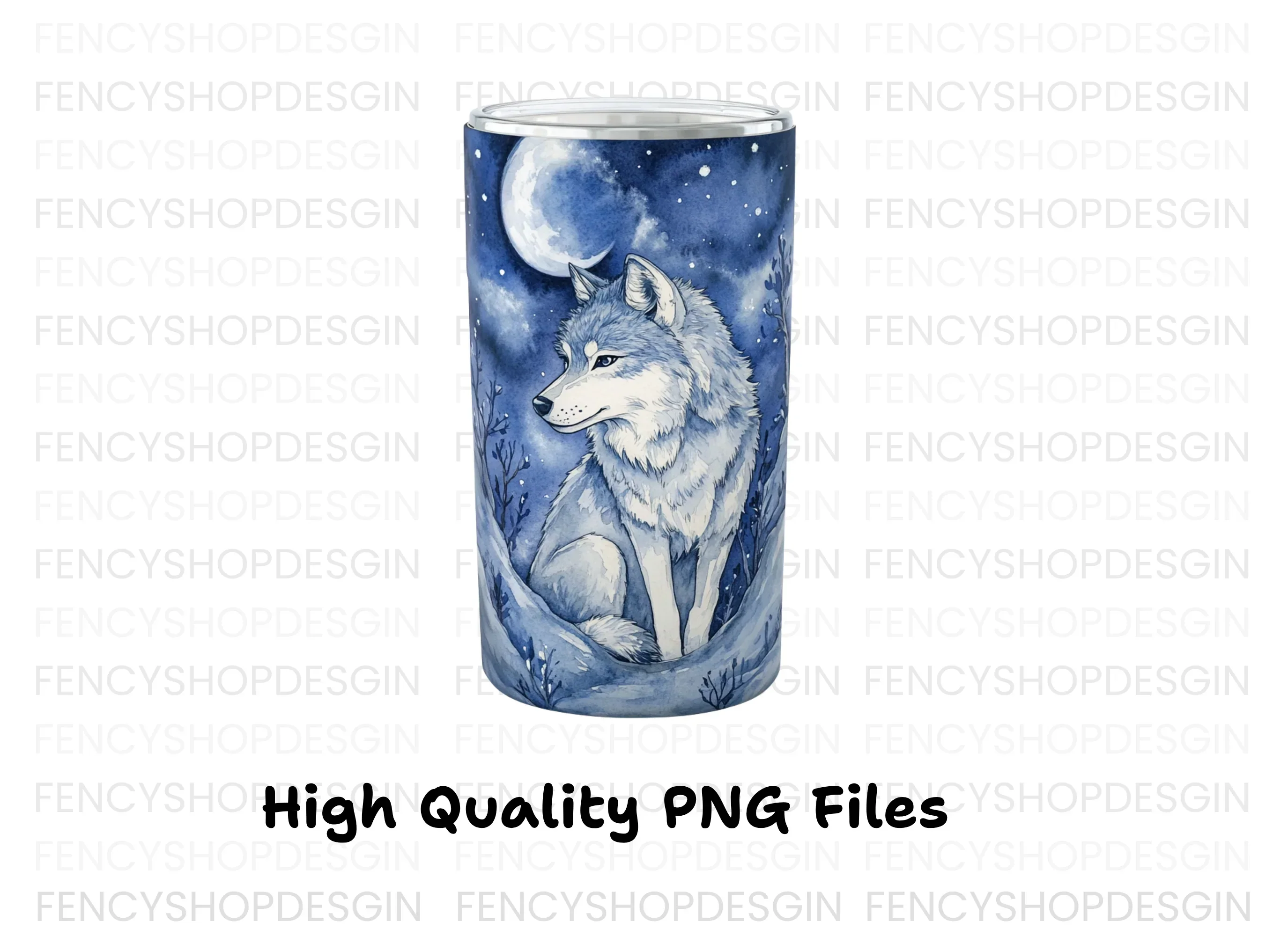Winter Wolf Moon Tumbler Clipart Bundle - Image 2