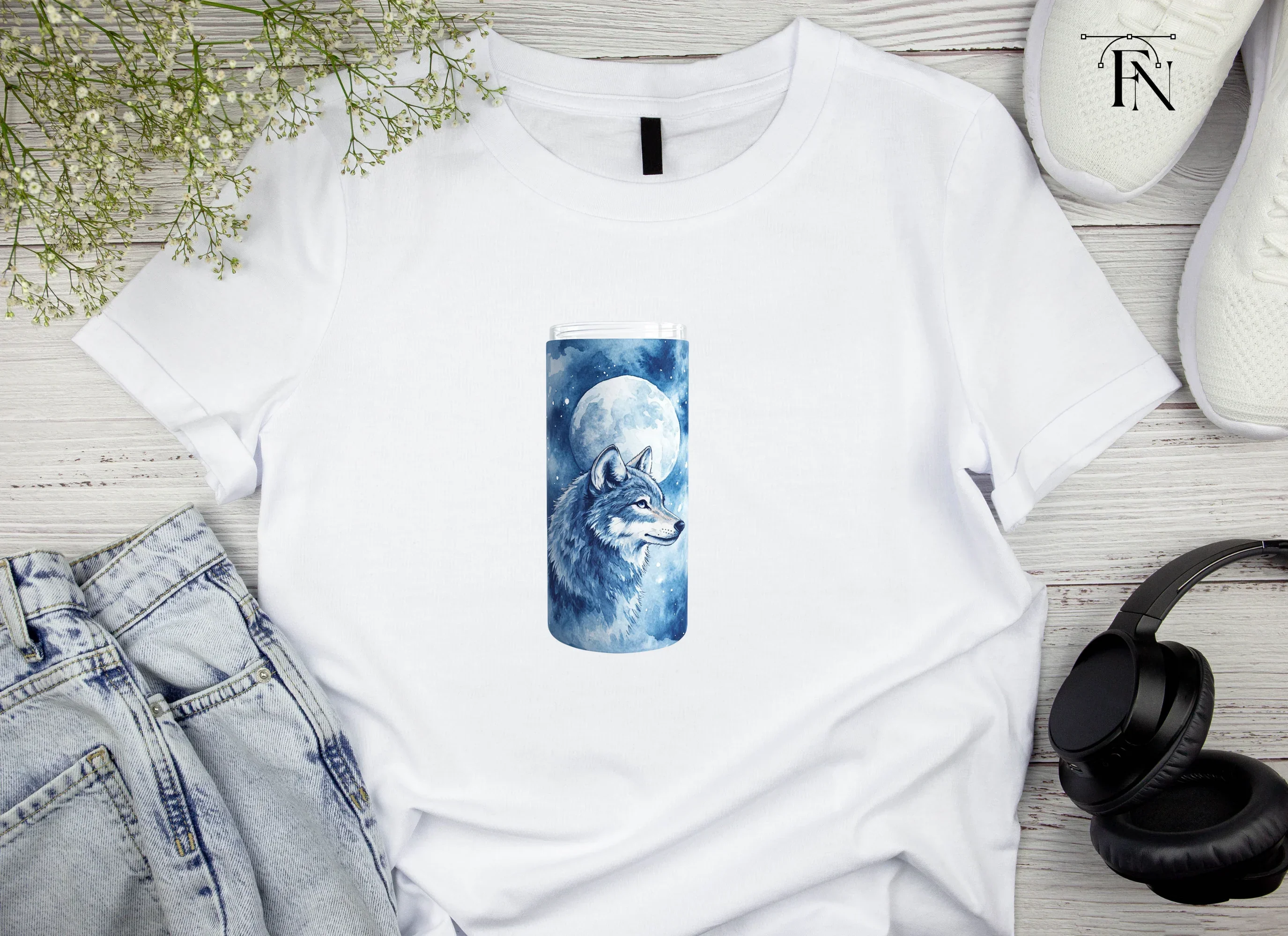 Winter Wolf Moon Tumbler Clipart Bundle - Image 3