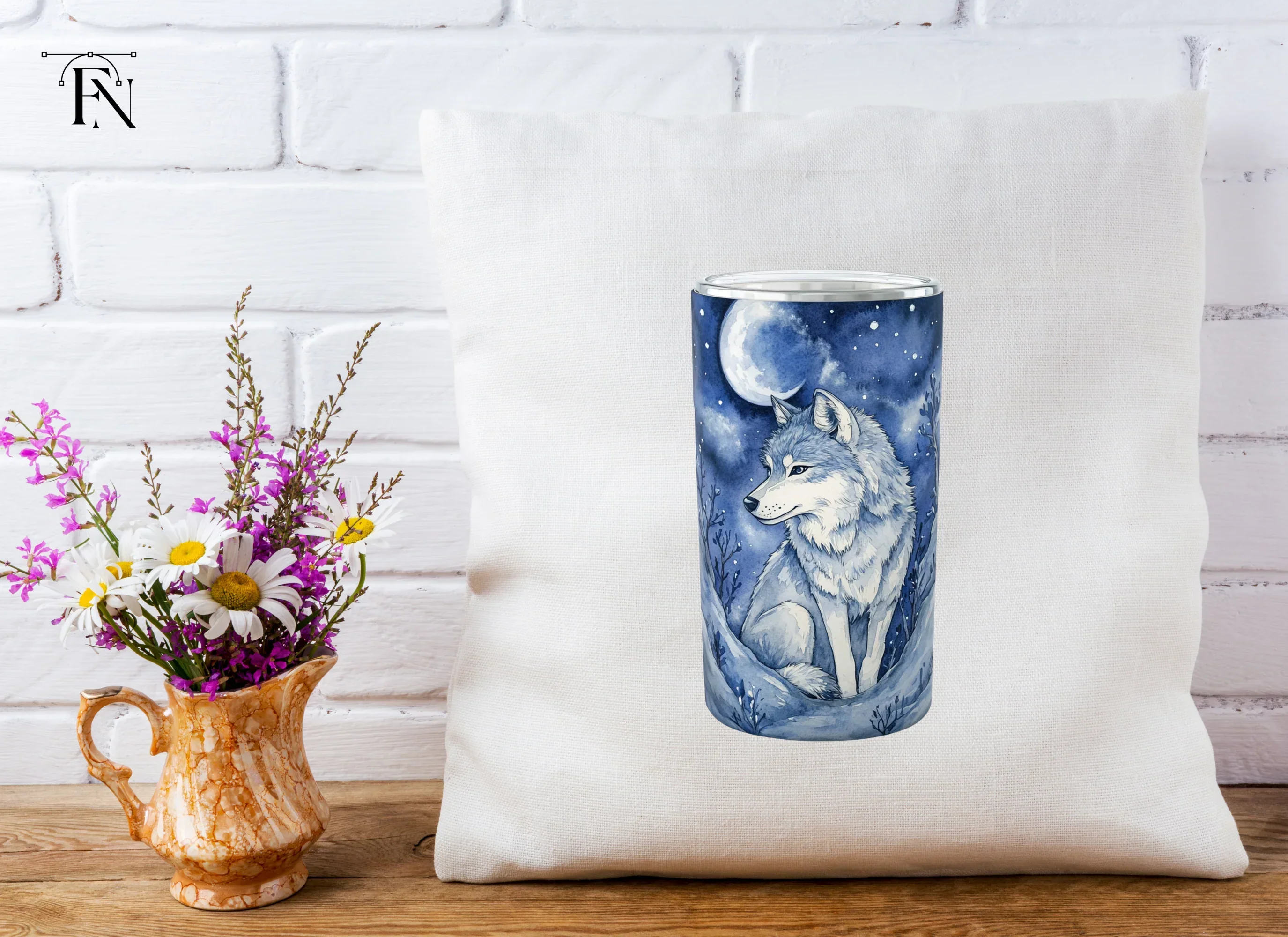 Winter Wolf Moon Tumbler Clipart Bundle - Image 4