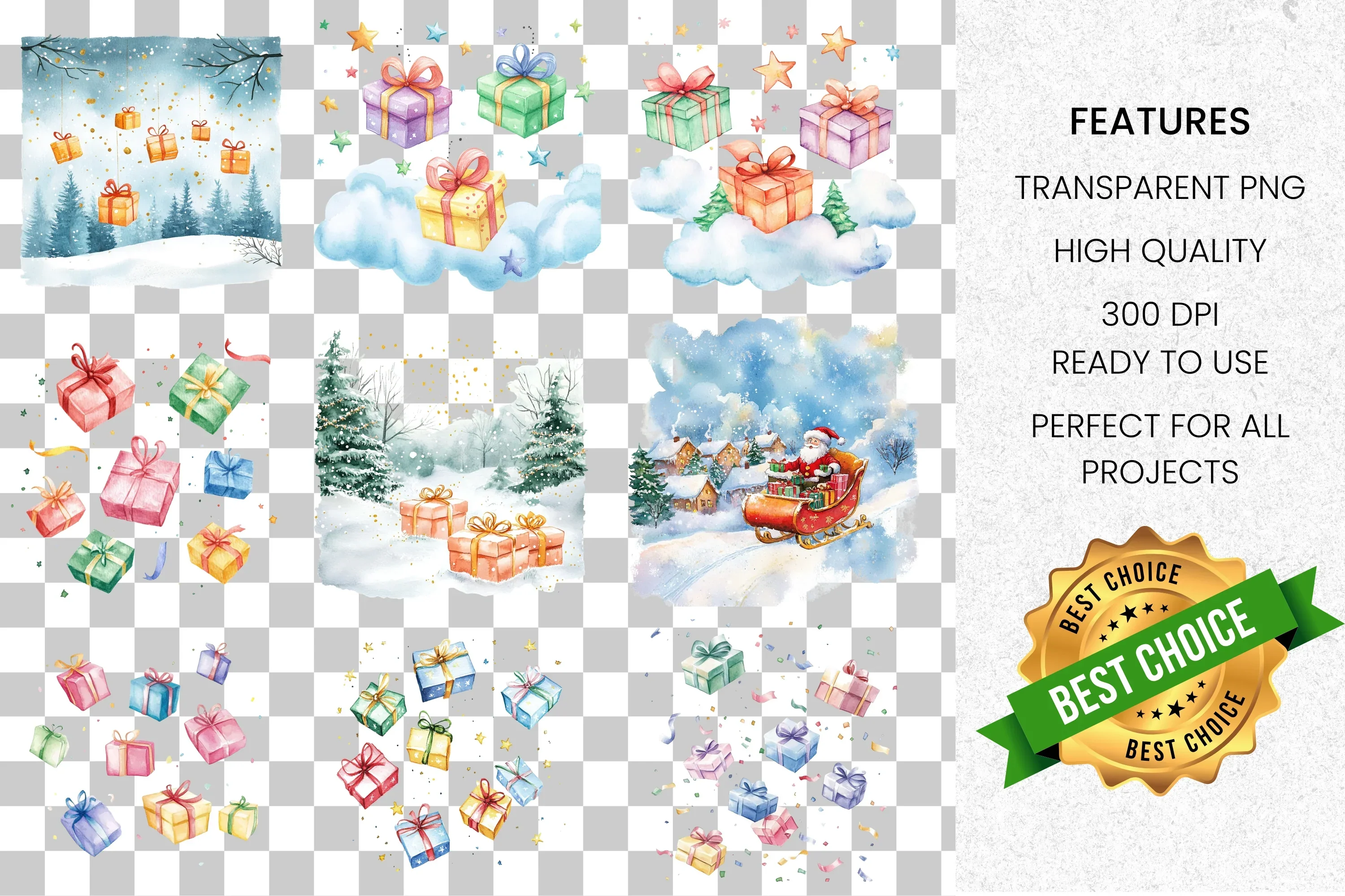 Winter Wonderland Gifts Clipart Bundle - Image 2