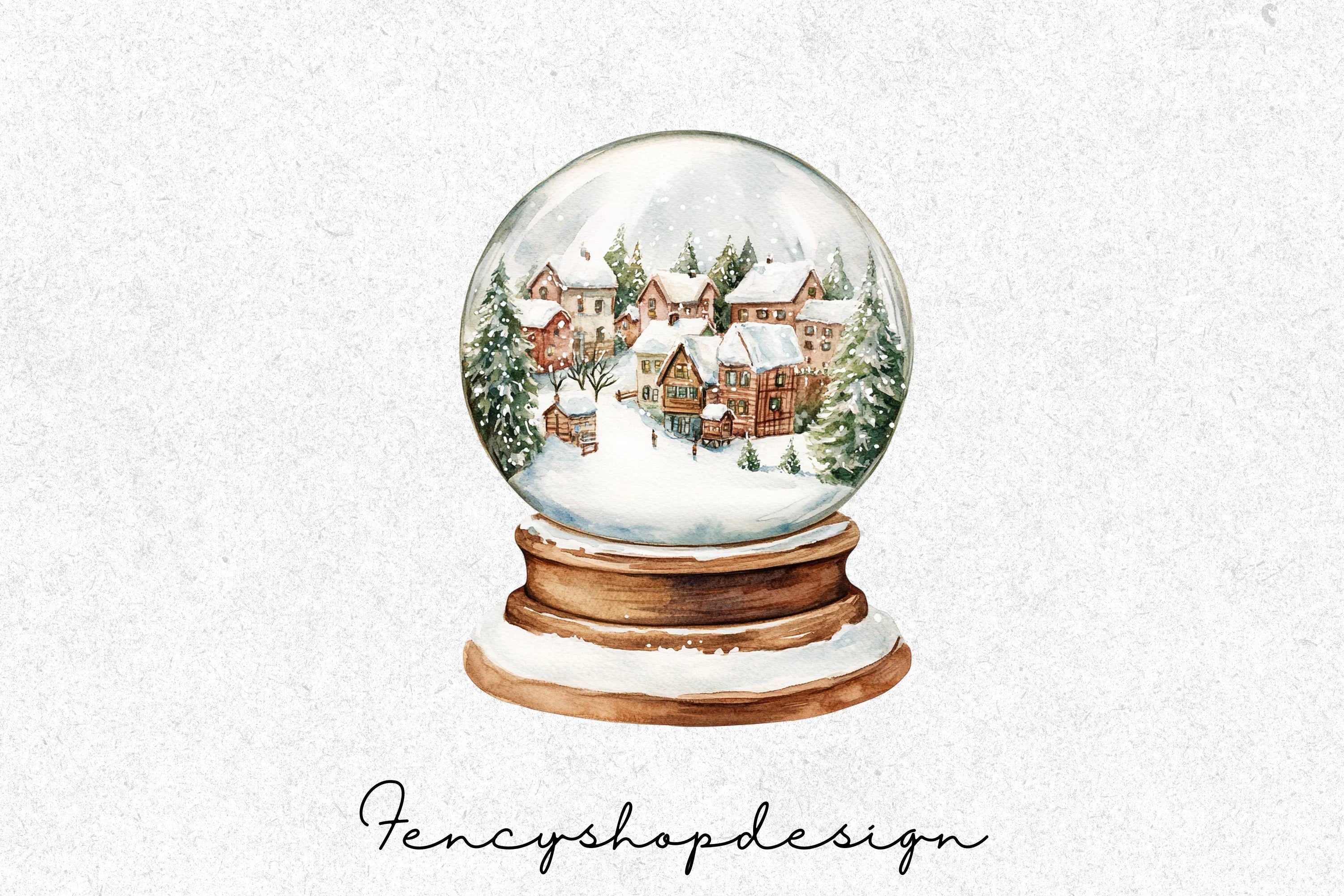 Winter Wonderland Snow Globe Clipart Bundle - Image 3